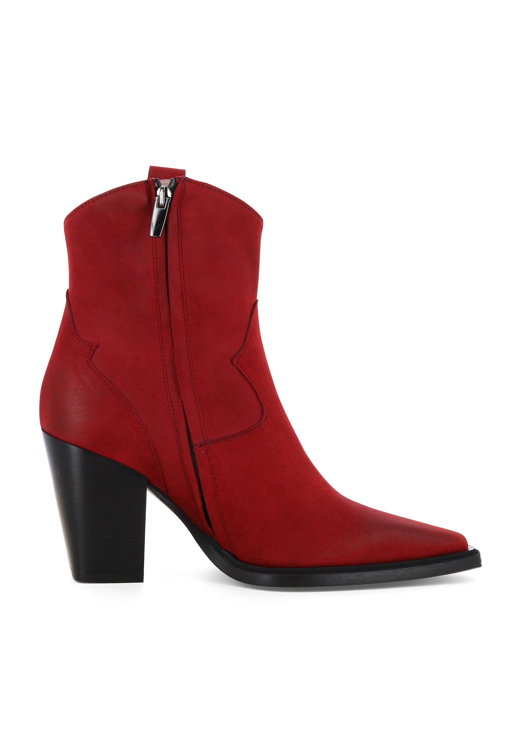 GAIA Damen Cowboy Stiefelette - Nubukleder Bordeaux