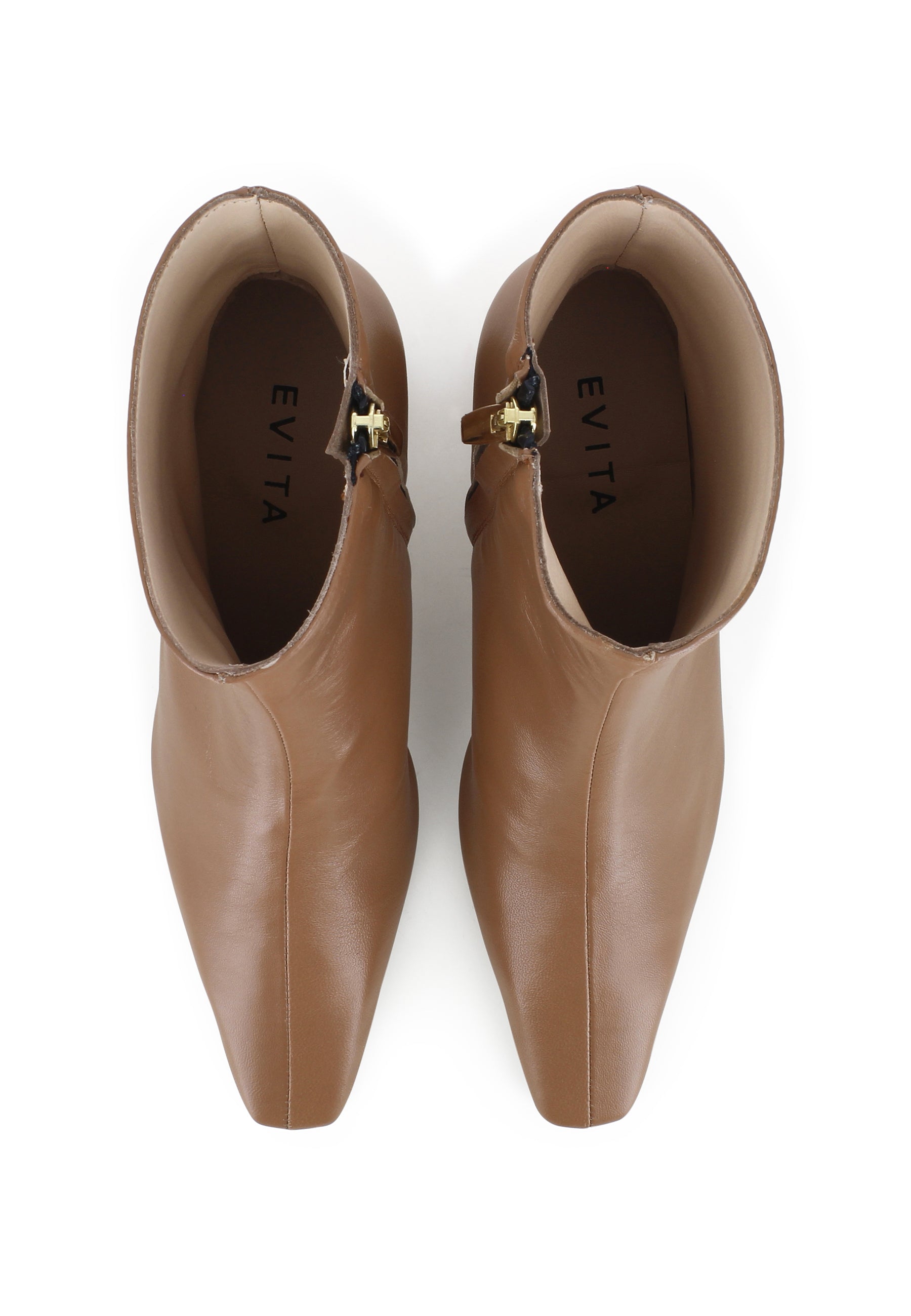 VANESSA Damen Stiefelette - Glattleder Hellbraun