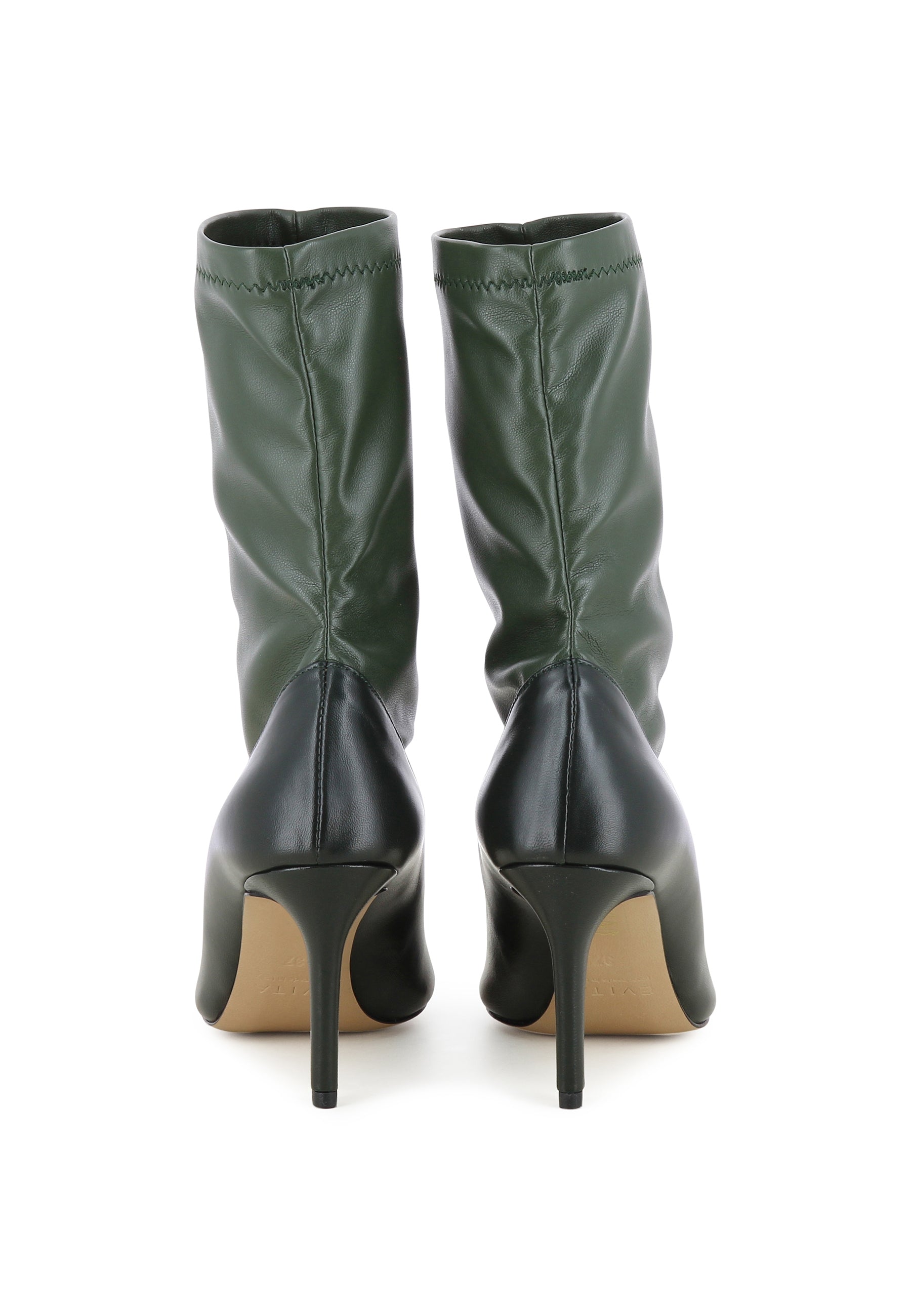 JESSICA Damen Stiefelette - Glattleder Dunkelgrün