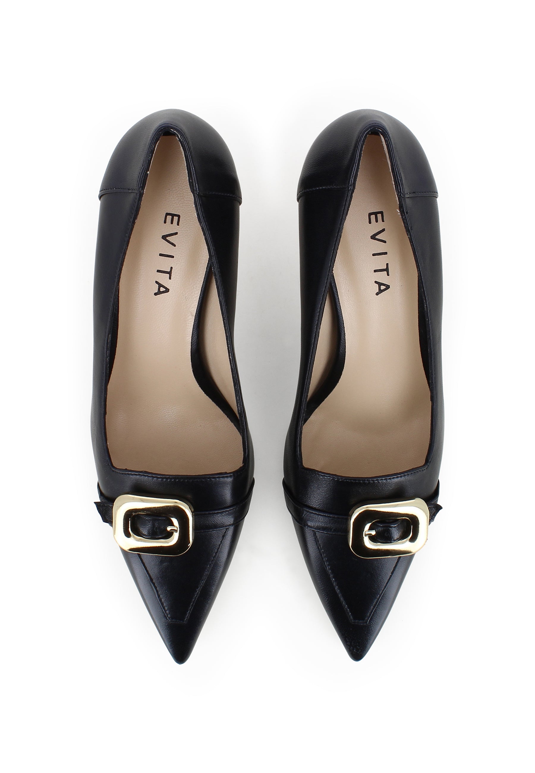 PERLA Damen Pumps - Glattleder Schwarz