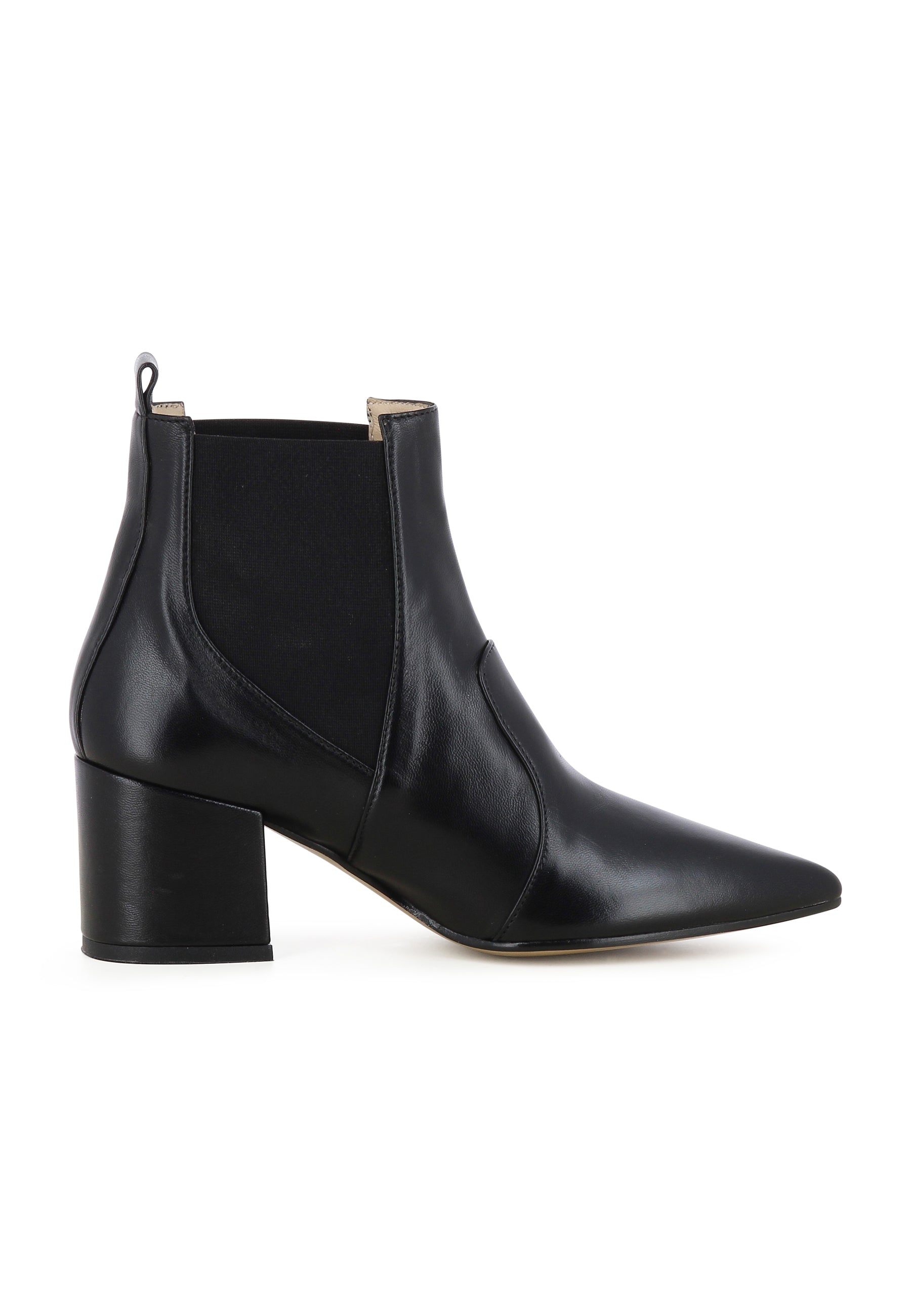 DARIANA Damen Stiefelette - Glattleder Schwarz