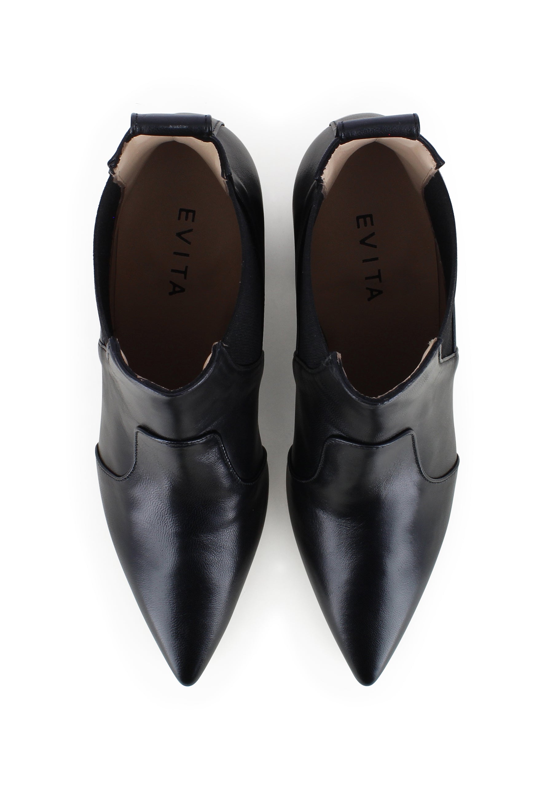 DARIANA Damen Stiefelette - Glattleder Schwarz