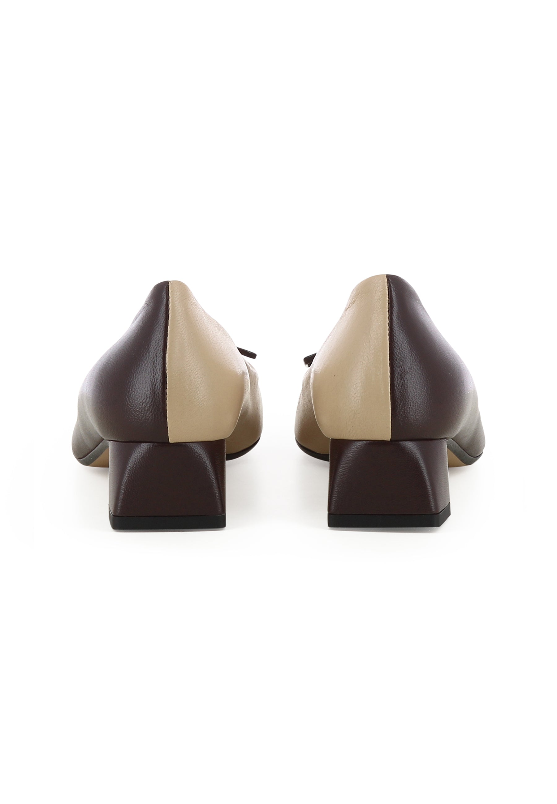SABRINA Damen Pumps - Glattleder Dunkelbr./Beige