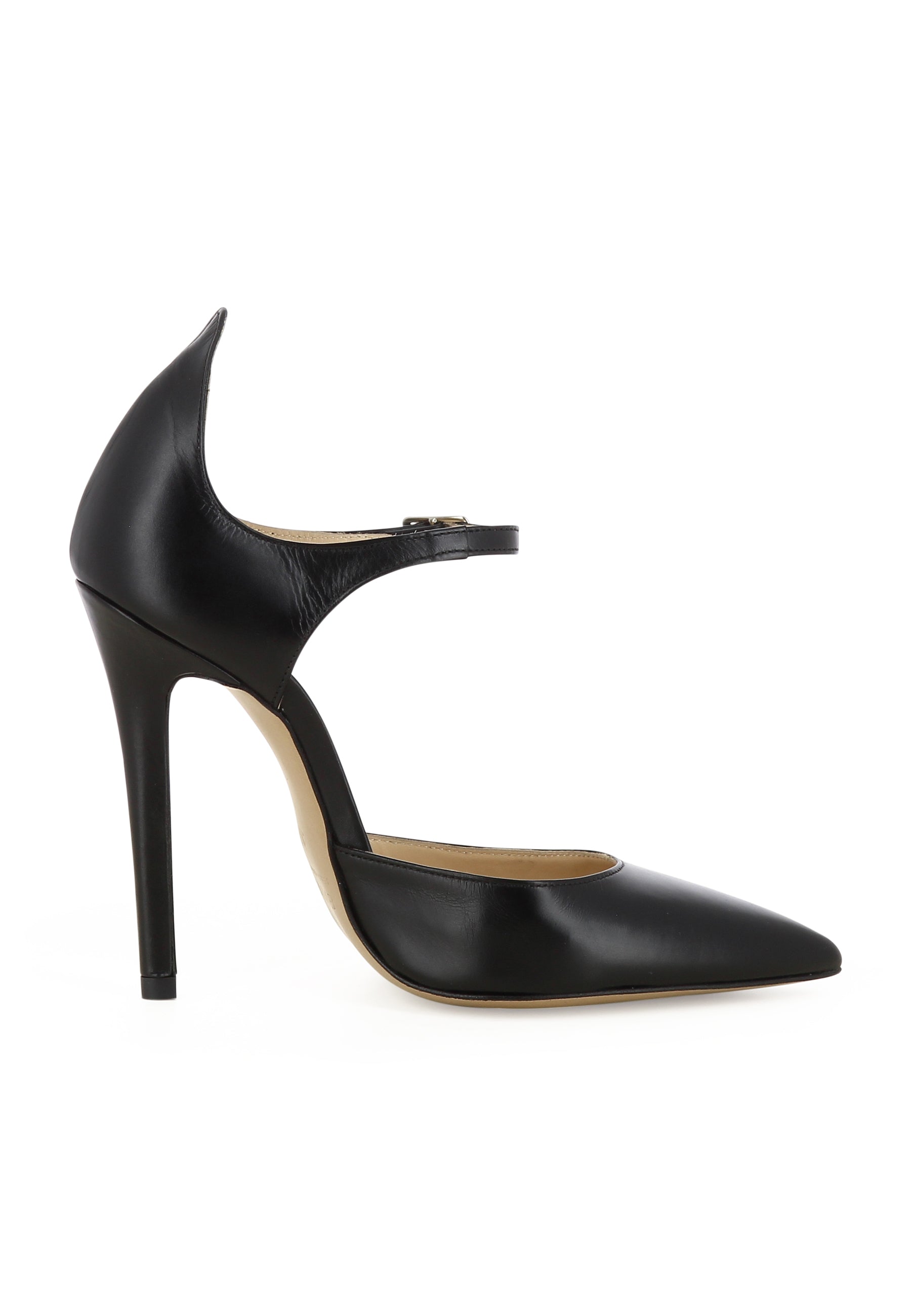 LISA Women's Pumps Semi-Open - Smooth Leather Black