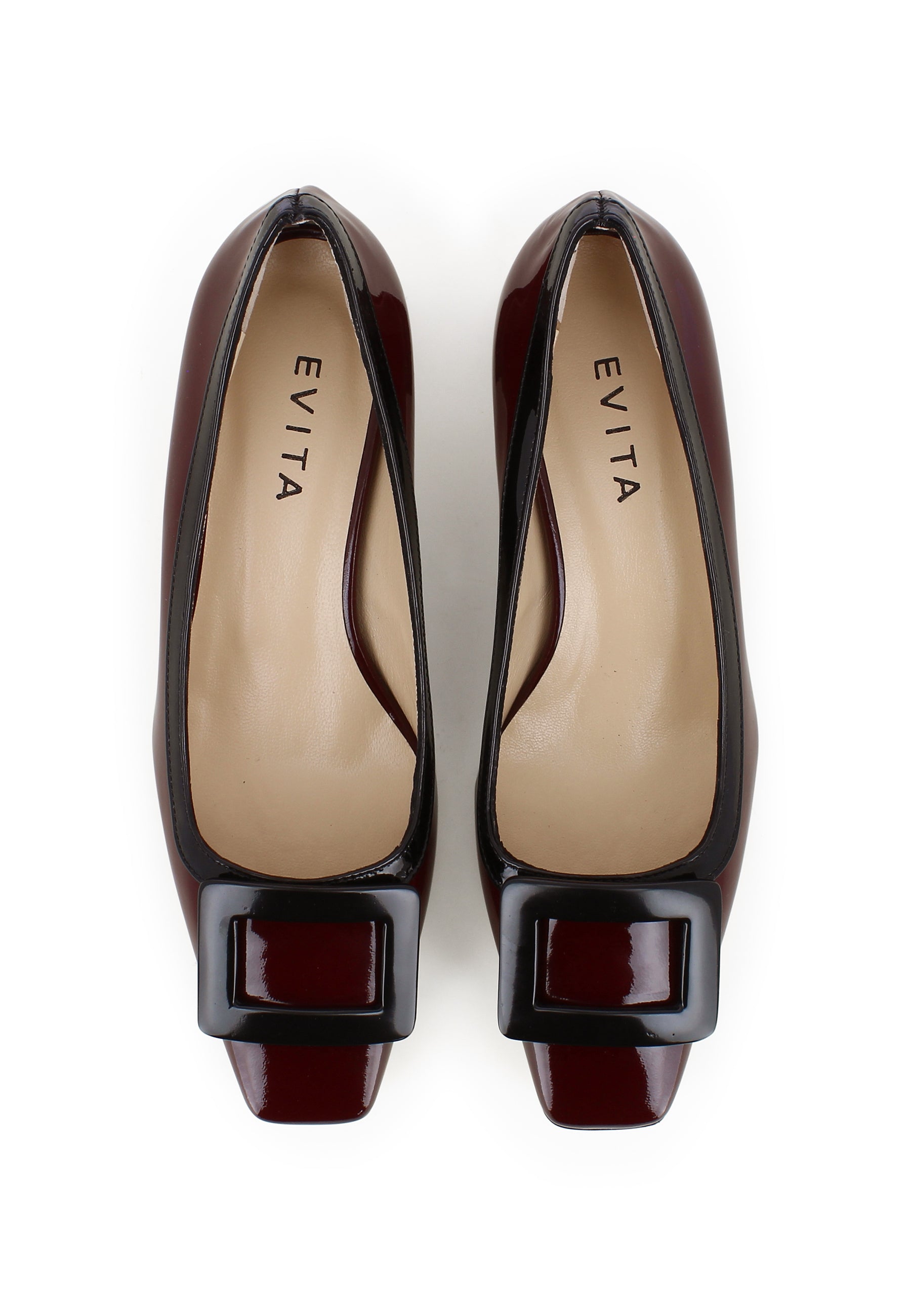 SABRINA Damen Pumps - Lackleder Bordeaux/ Schwarz
