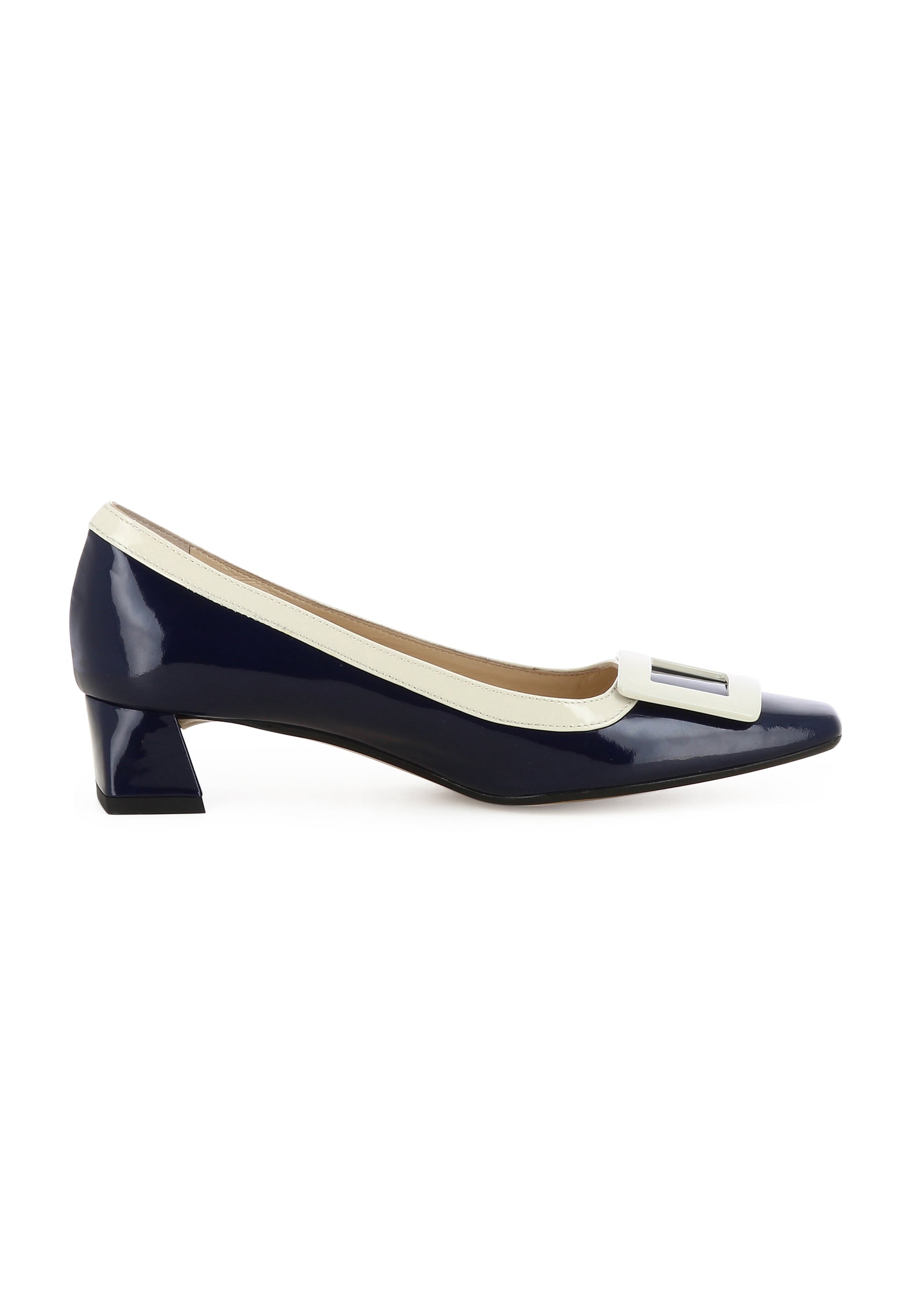 SABRINA Damen Pumps - Lackleder Dunkelblau/ Creme