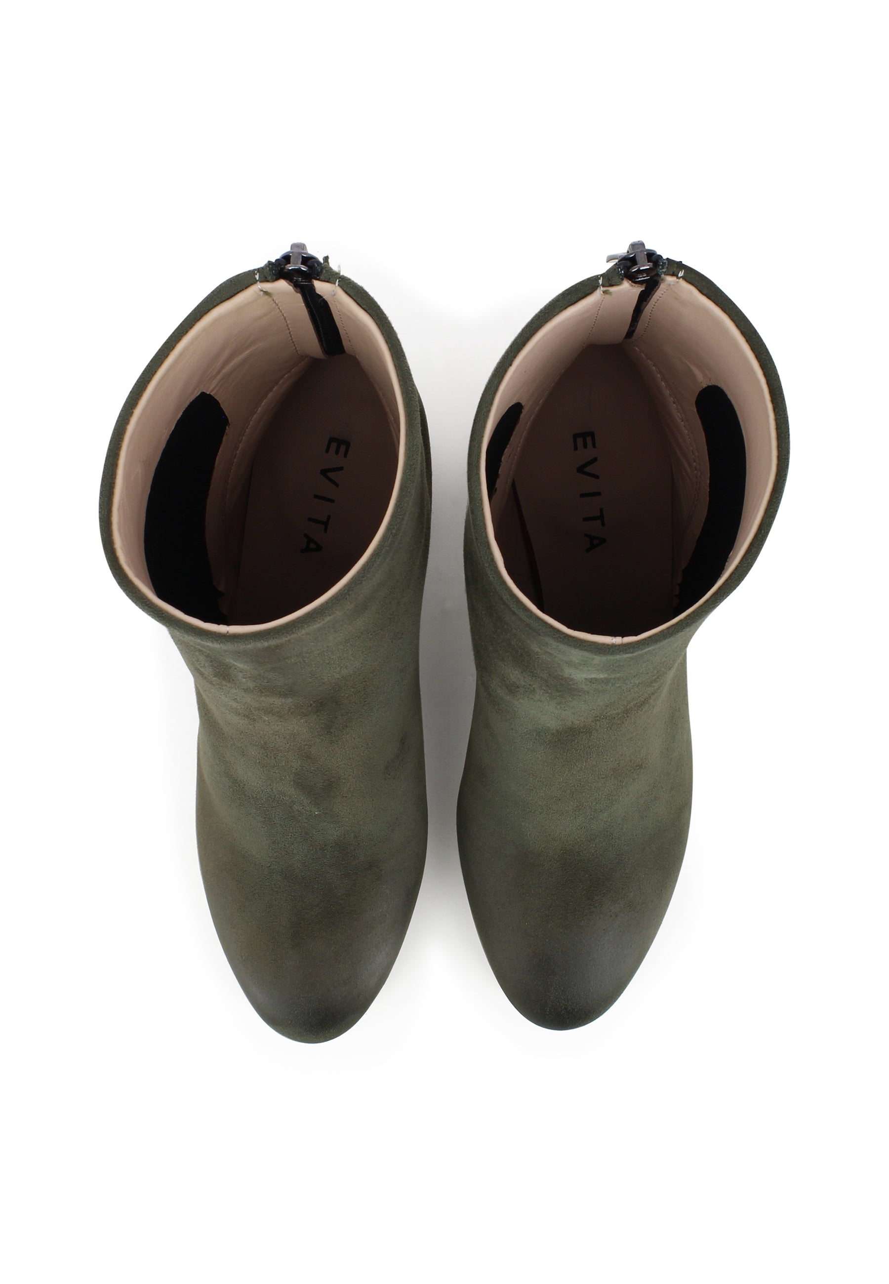 Damen Stiefelette - Nubukleder Dunkelgrün