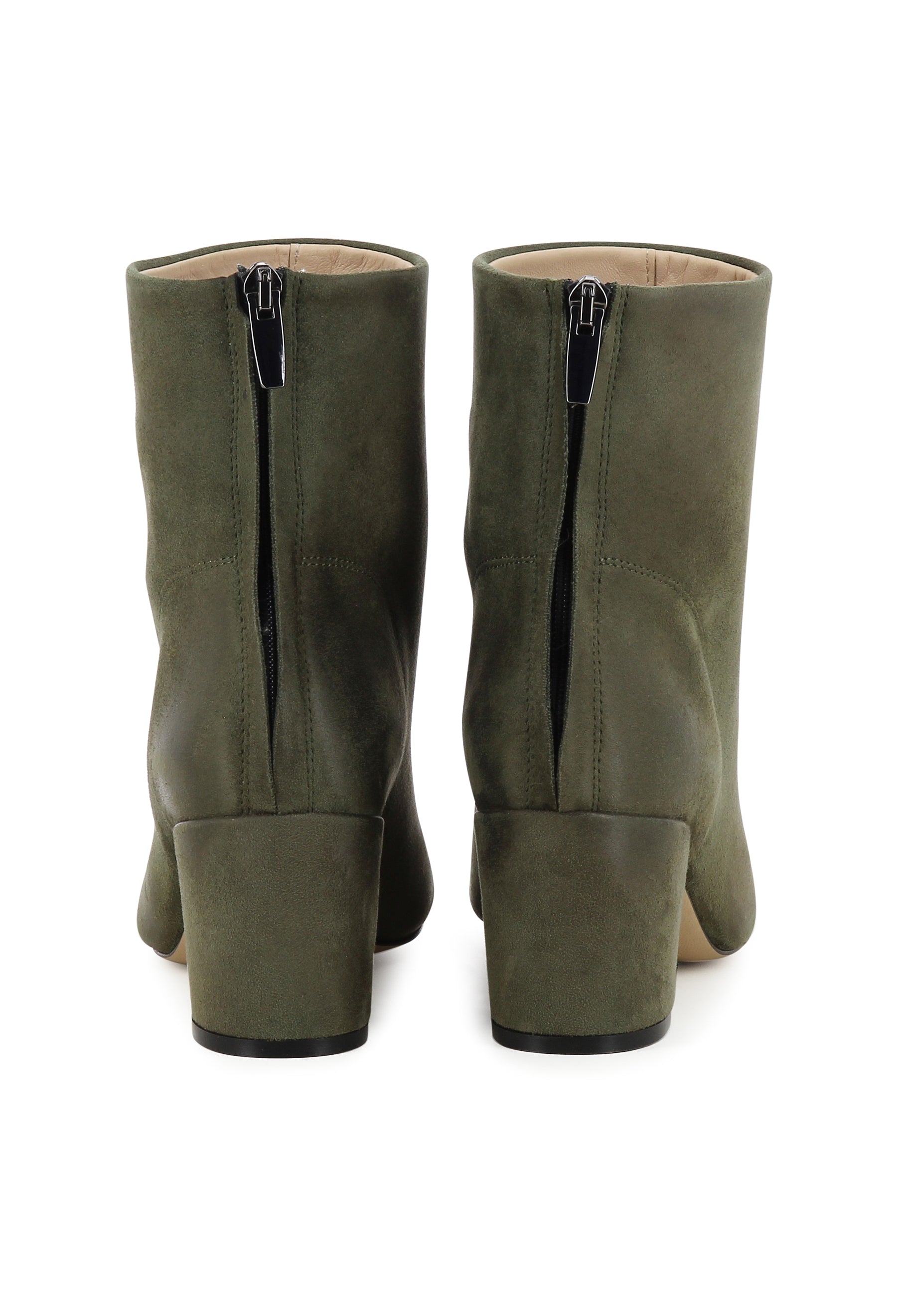 Damen Stiefelette - Nubukleder Dunkelgrün