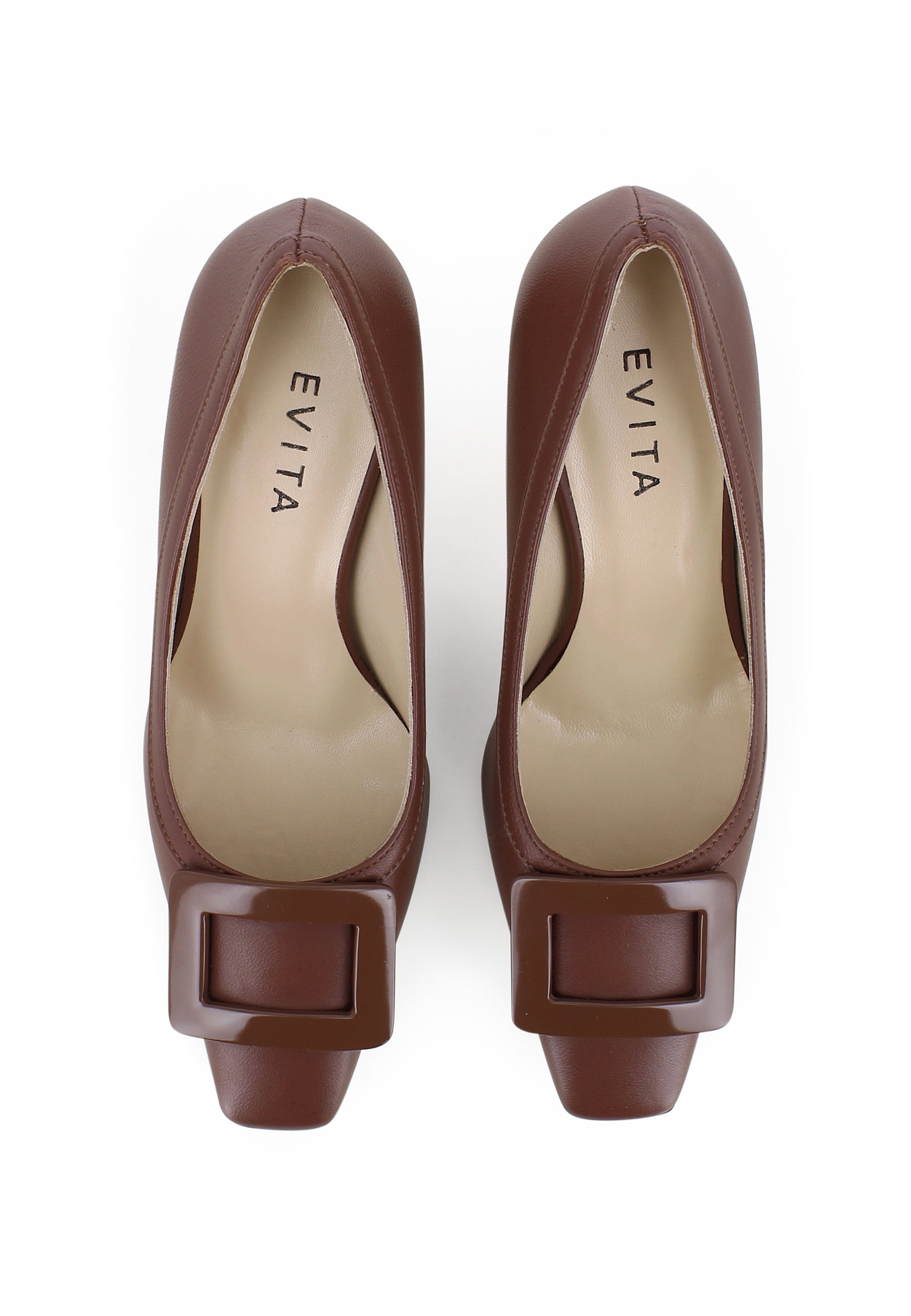 CARMELA Damen Pumps - Glattleder Braun