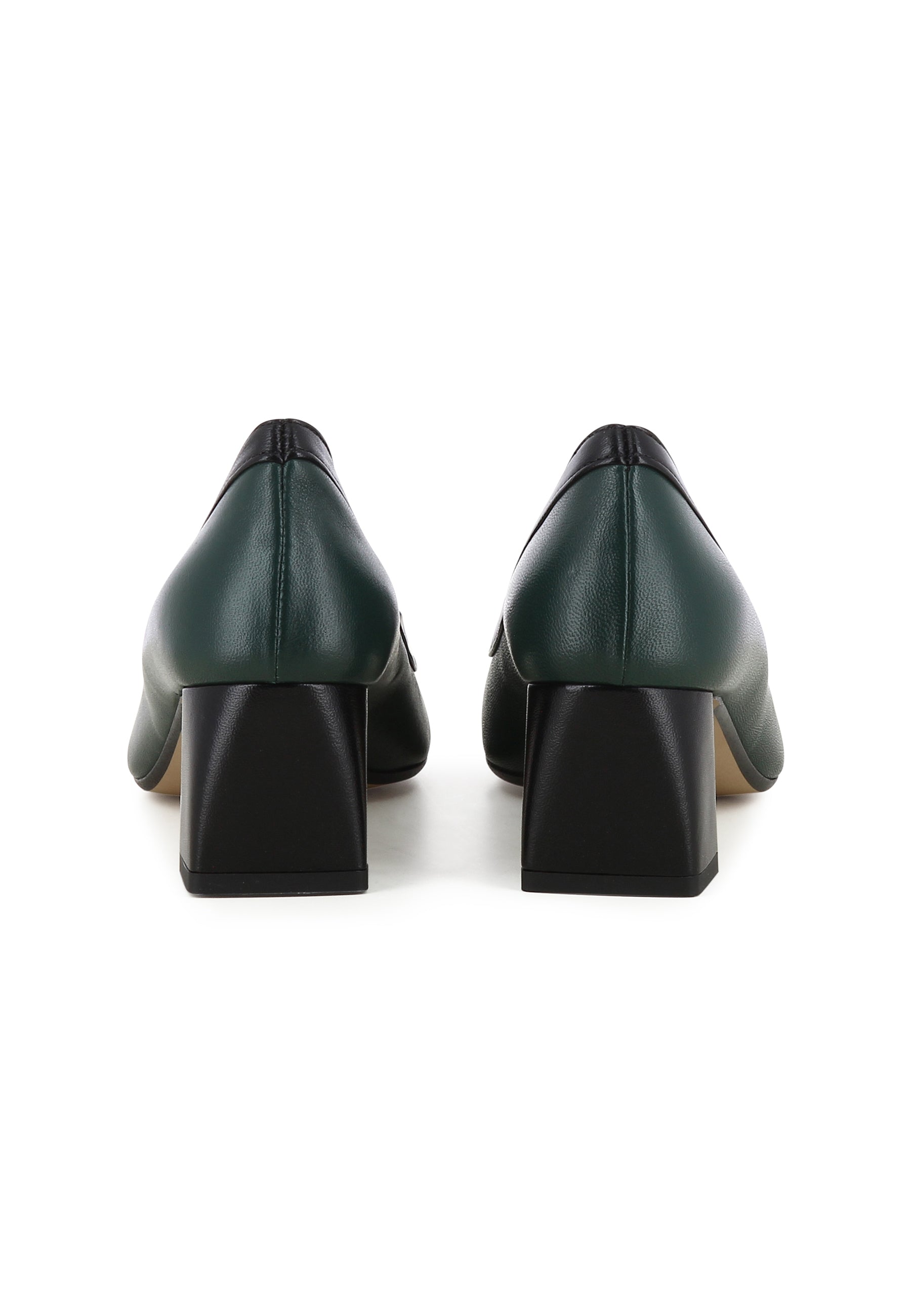 VANESSA Damen Pumps - Glattleder Grün/Schwarz