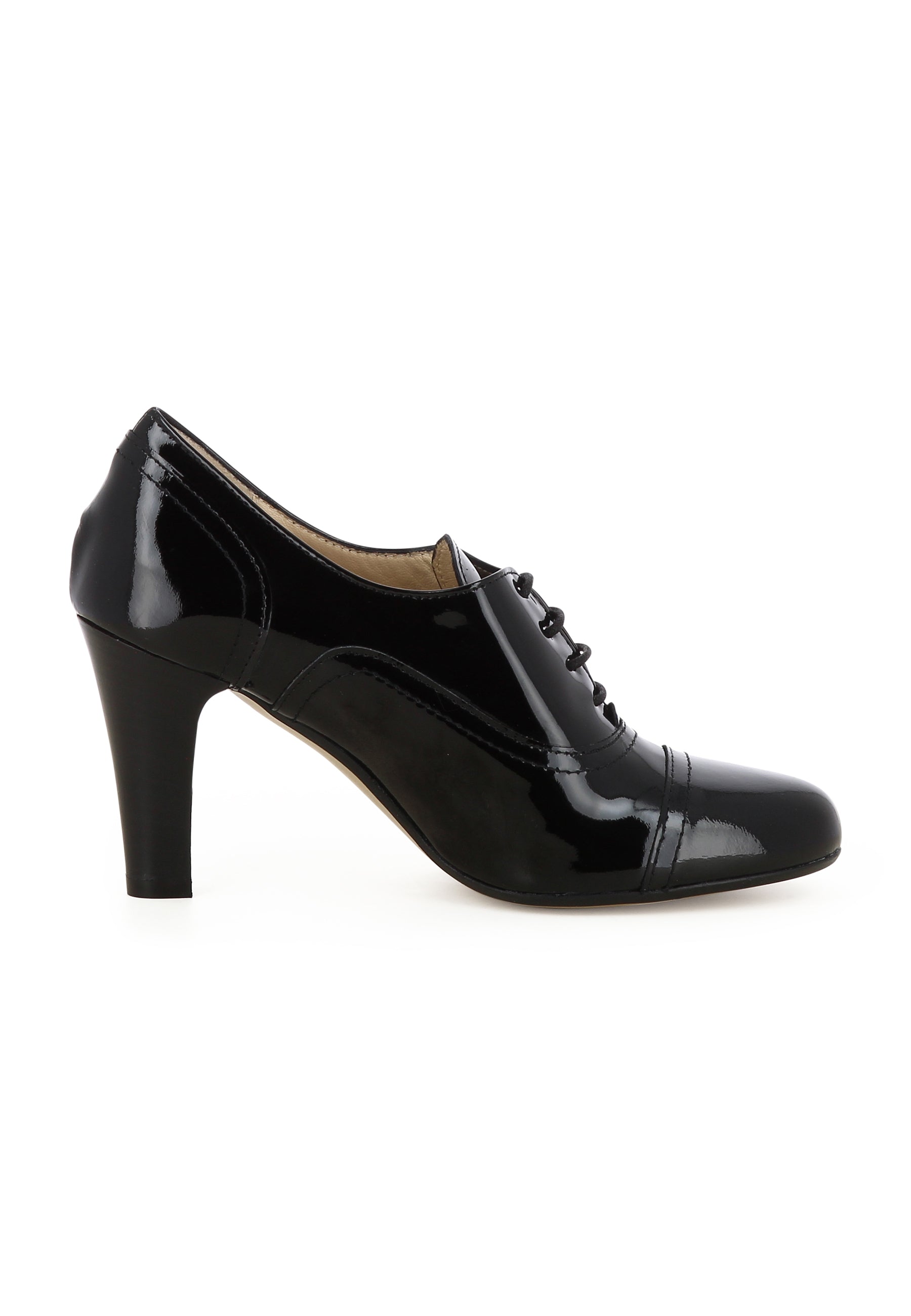 MARIA Damen Schnürpumps - Lackleder Schwarz
