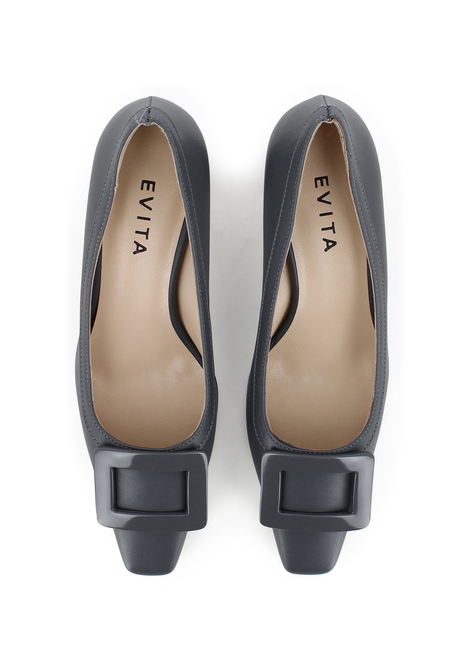 VANESSA Damen Pumps - Glattleder Grau