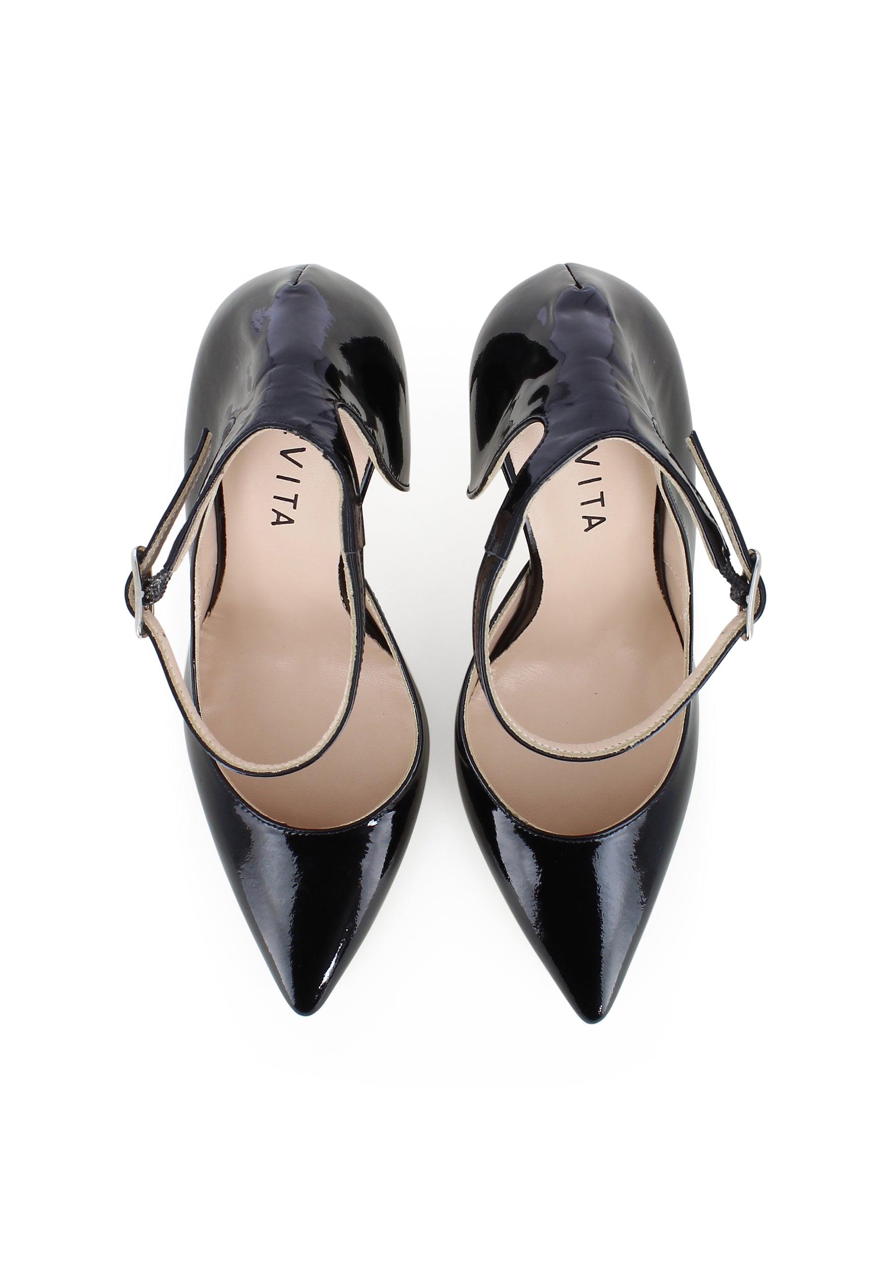 ALINA Damen Pumps Halboffen - Lackleder Schwarz