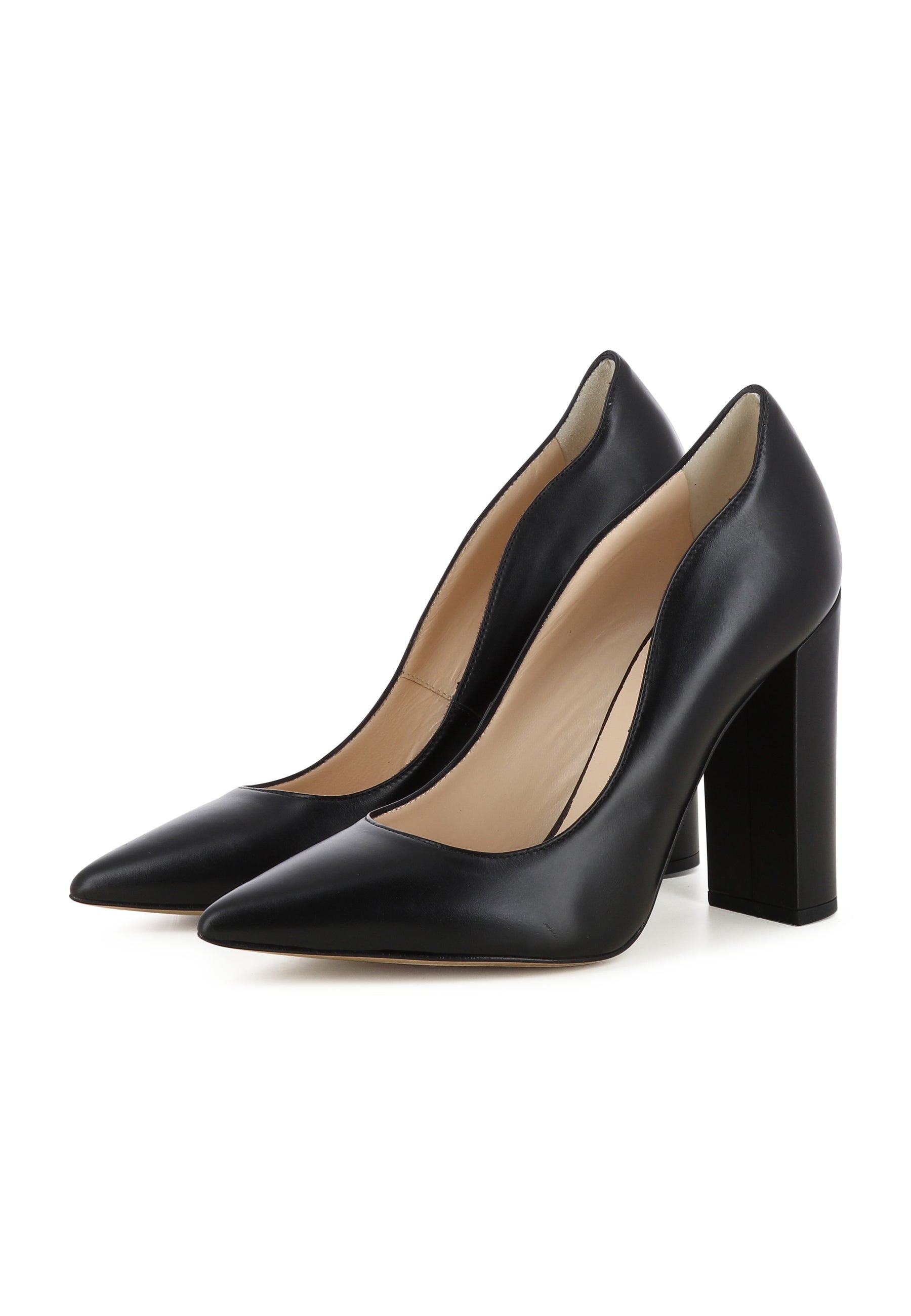 ALINA Damen Pumps - Glattleder Schwarz