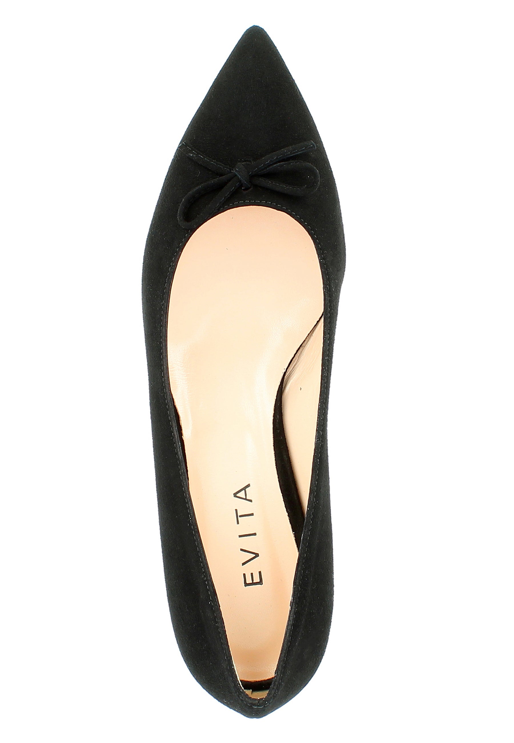 FRANCA Damen Flats - Rauleder Schwarz