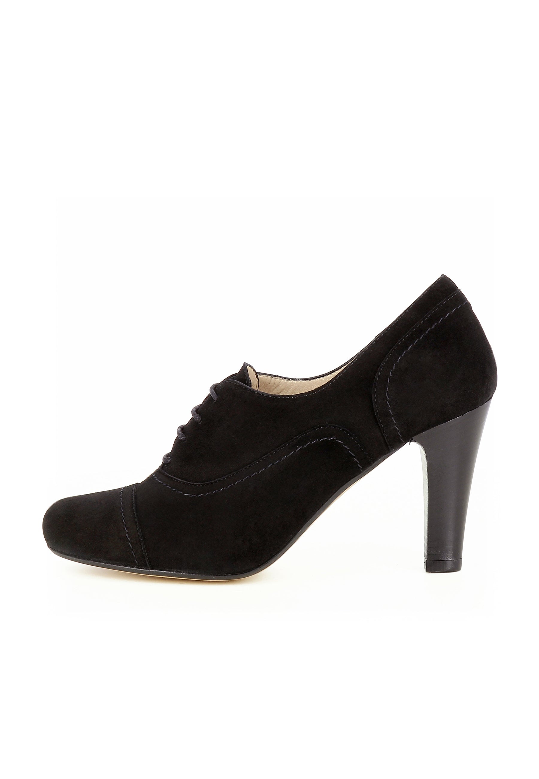 MARIA Damen Schnürpumps - Rauleder Schwarz