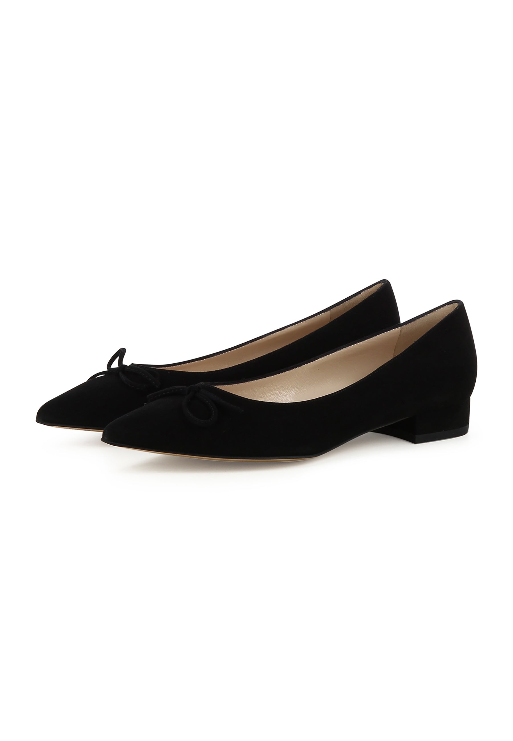 FRANCA Damen Flats - Rauleder Schwarz