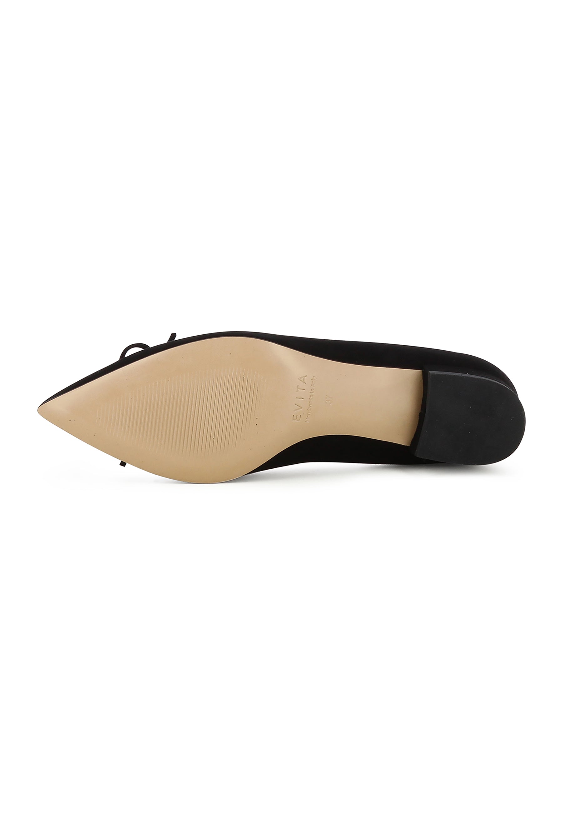 FRANCA Damen Flats - Rauleder Schwarz