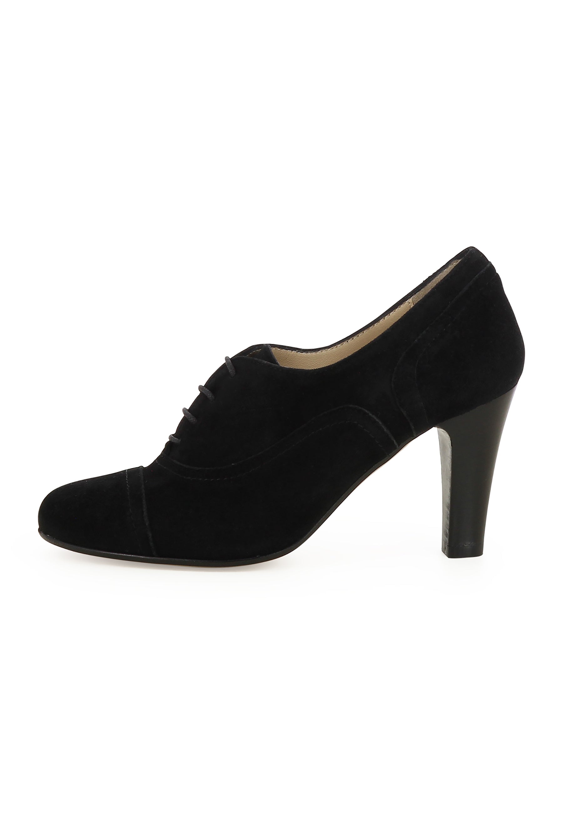 MARIA Damen Schnürpumps - Rauleder Schwarz