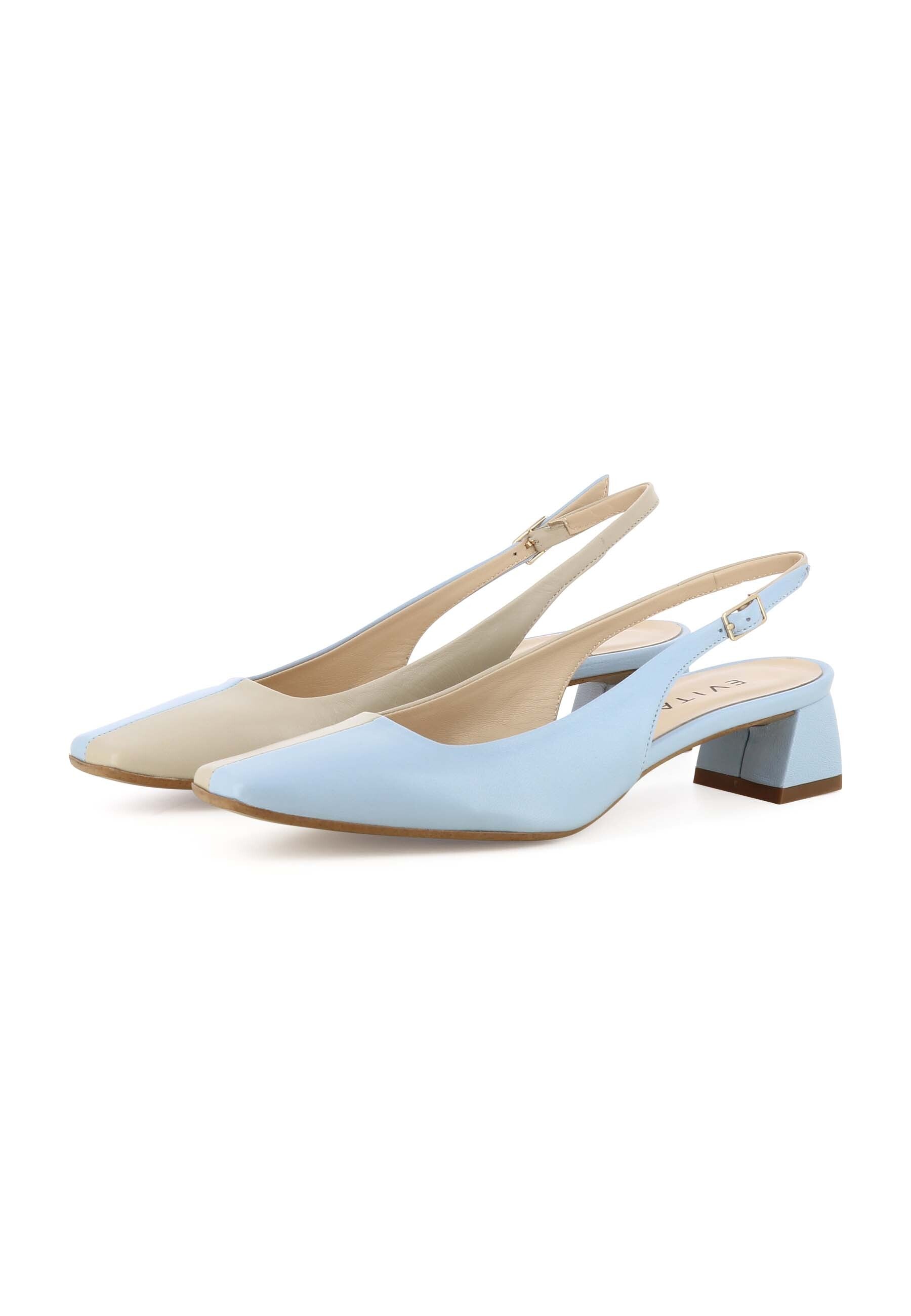SABRINA Damen Sling Pumps - Glattleder Zweifarbig