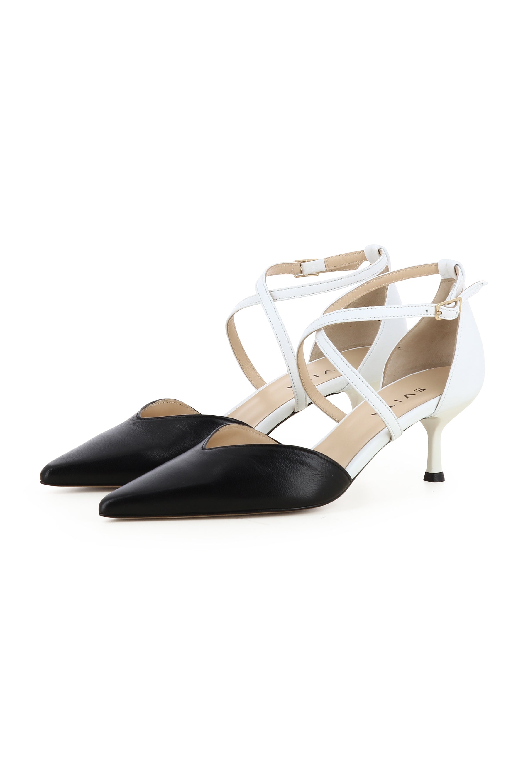 PERLA Damen Pumps Halboffen - Glattleder Zweifarbig