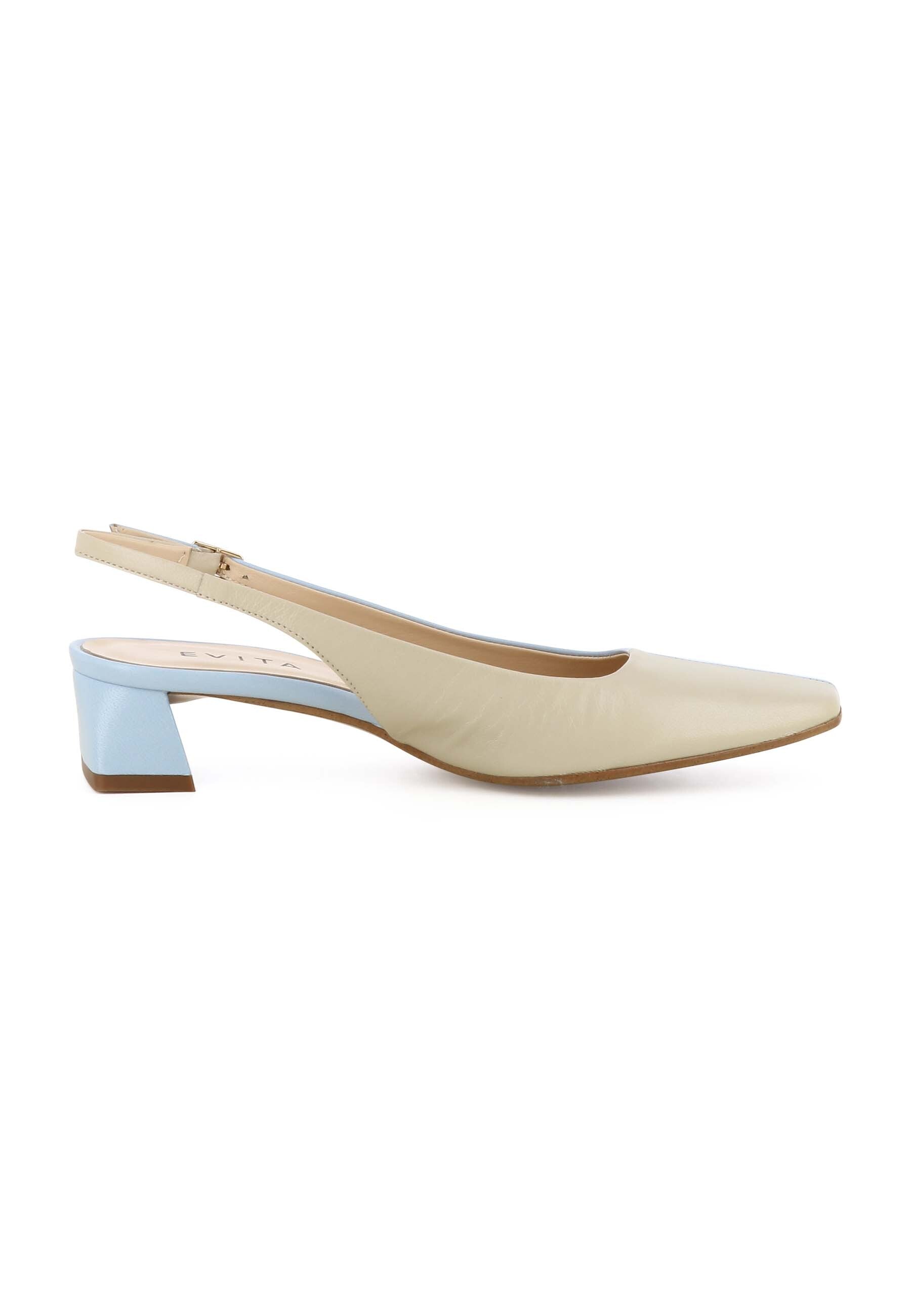SABRINA Damen Sling Pumps - Glattleder Zweifarbig