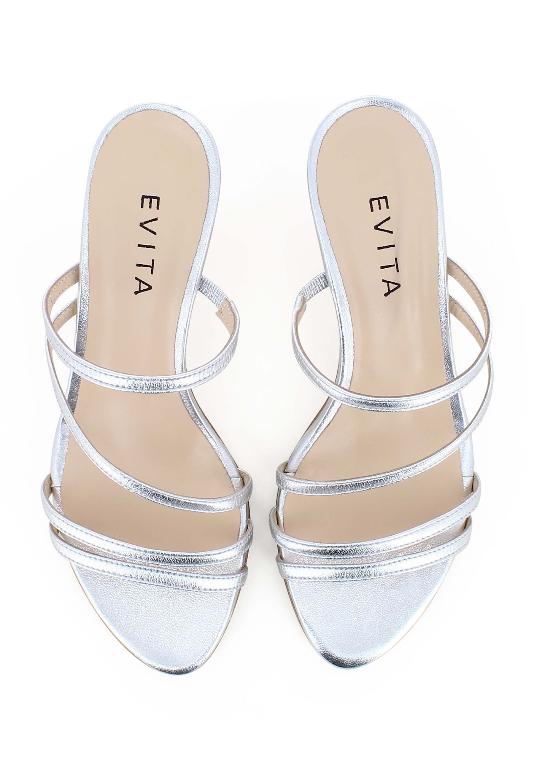 TUANA Damen Pantolette - Glattleder Silber