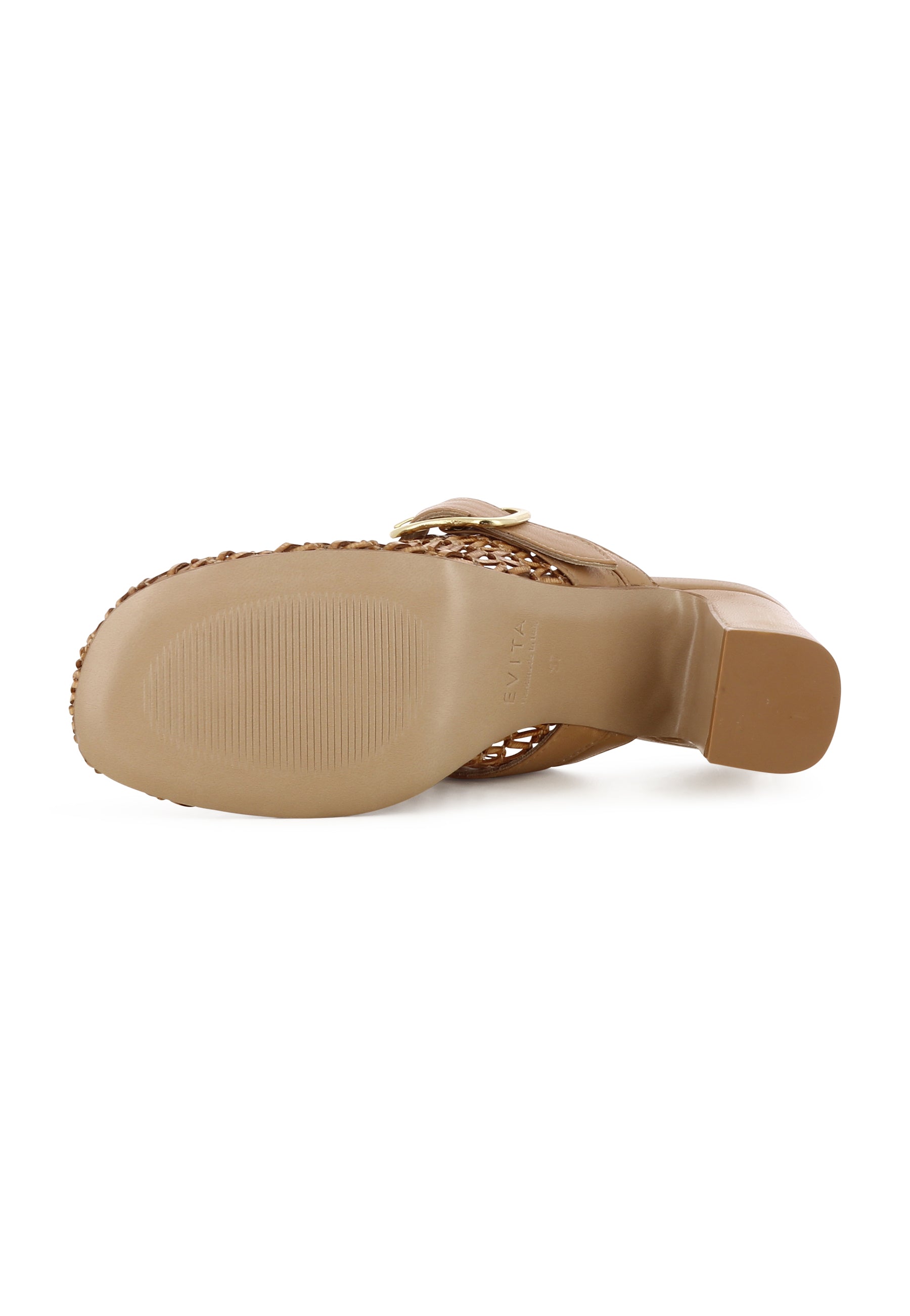 TABEA Damen Pantolette - Raffia Braun