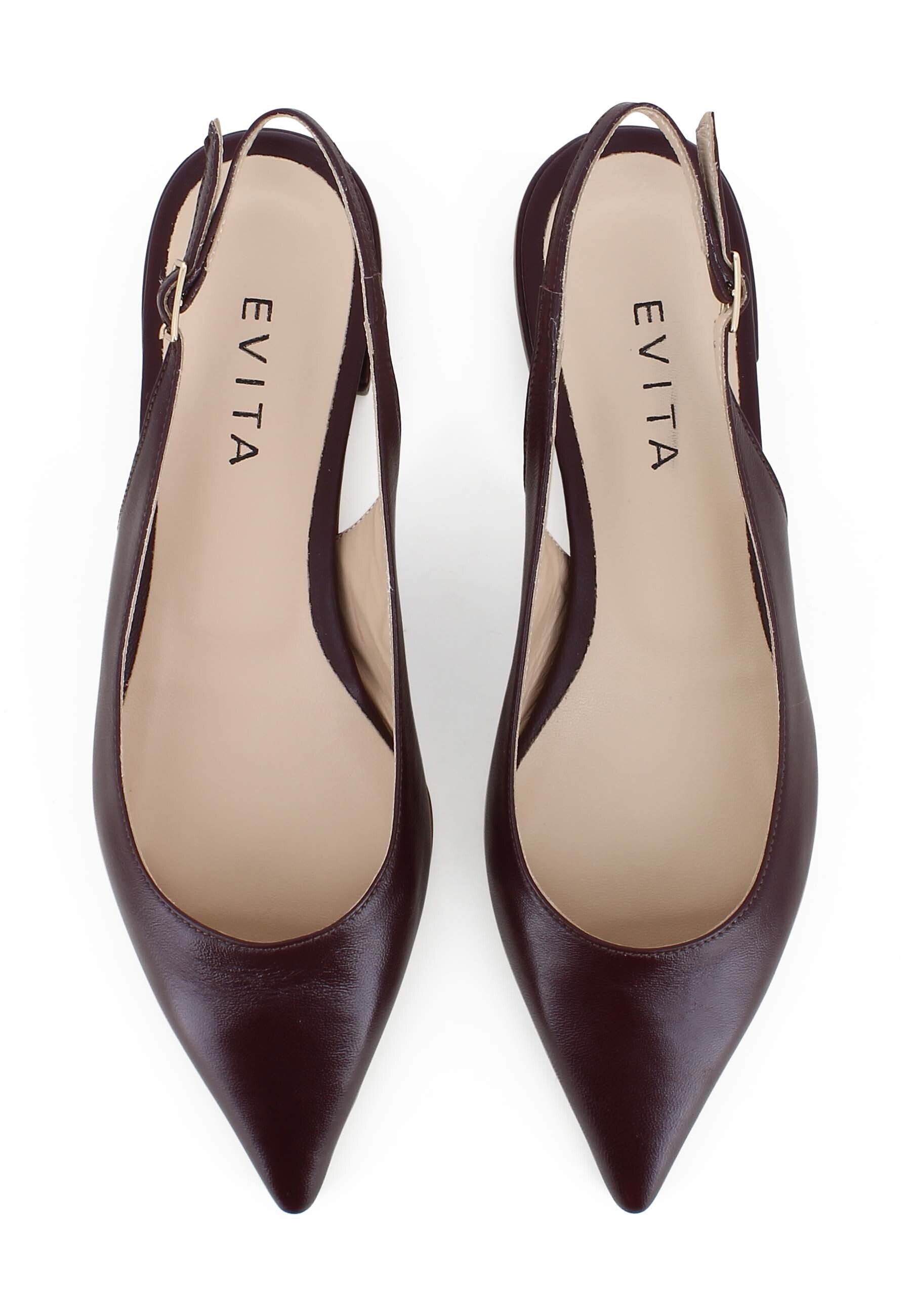 SONIA Damen Sling Pumps - Glattleder Bordeaux