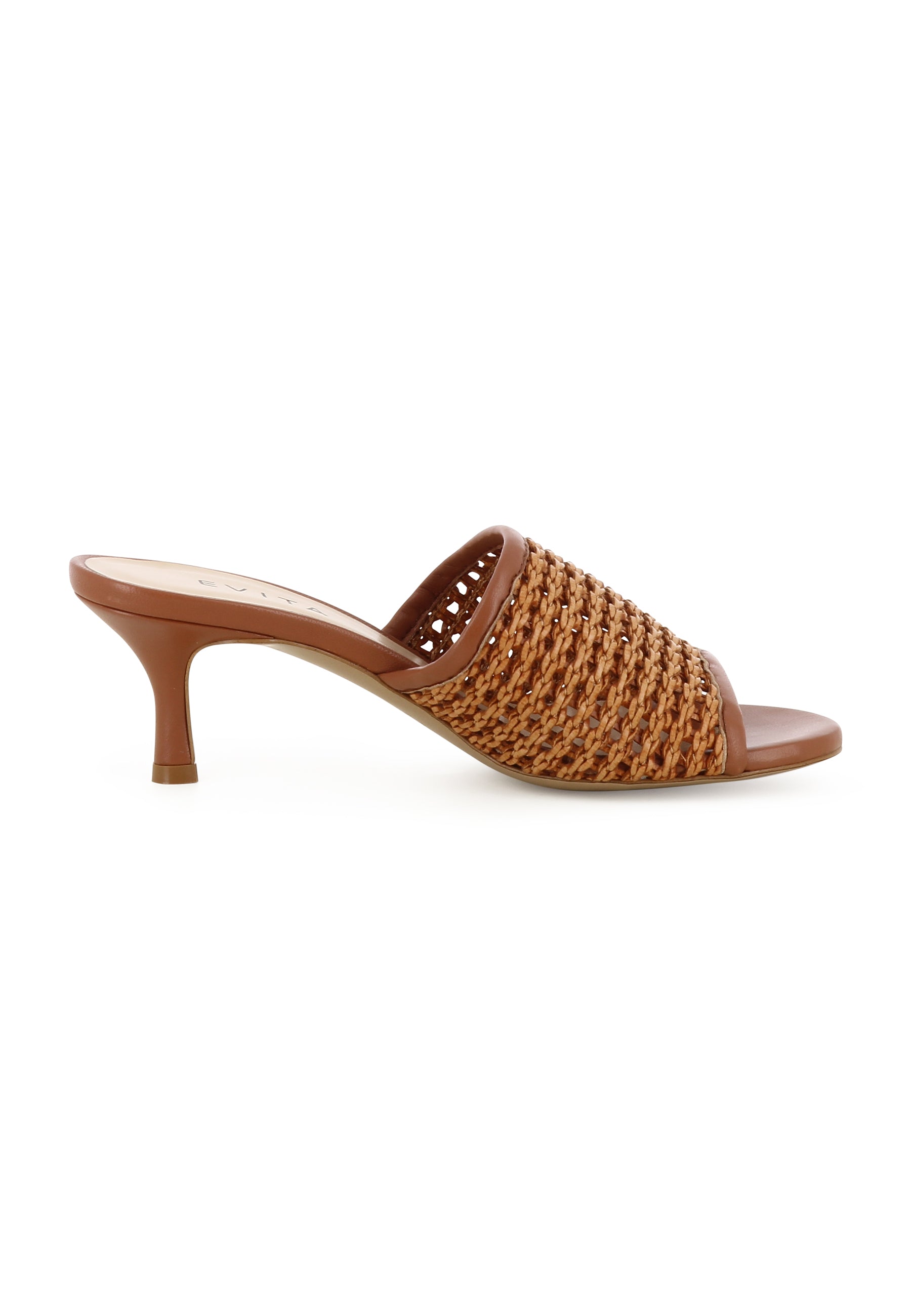 ADRIANA Damen Pantolette - Raffia Braun
