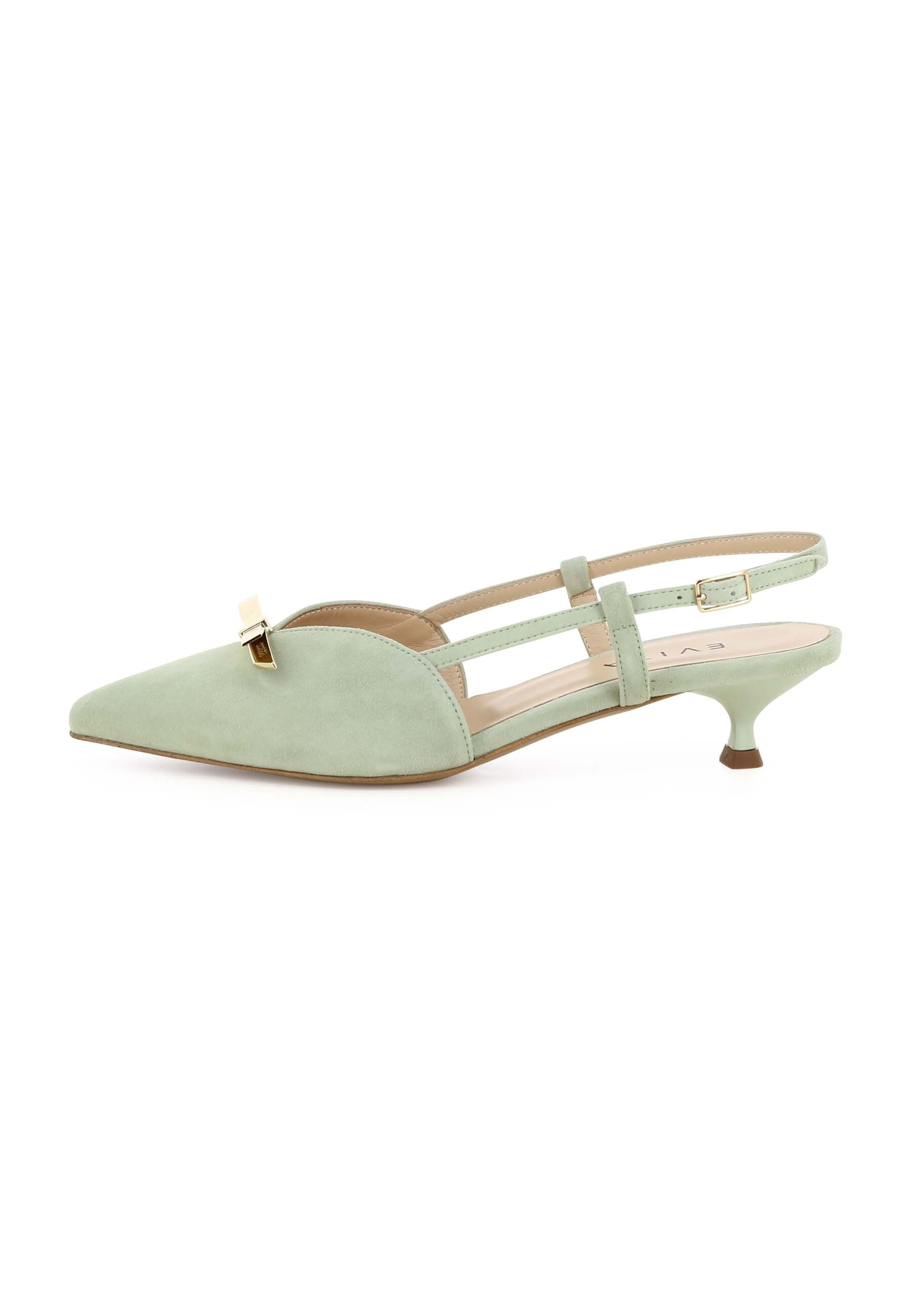 GIORGIA Damen Sling Pumps - Rauleder Hellgrün
