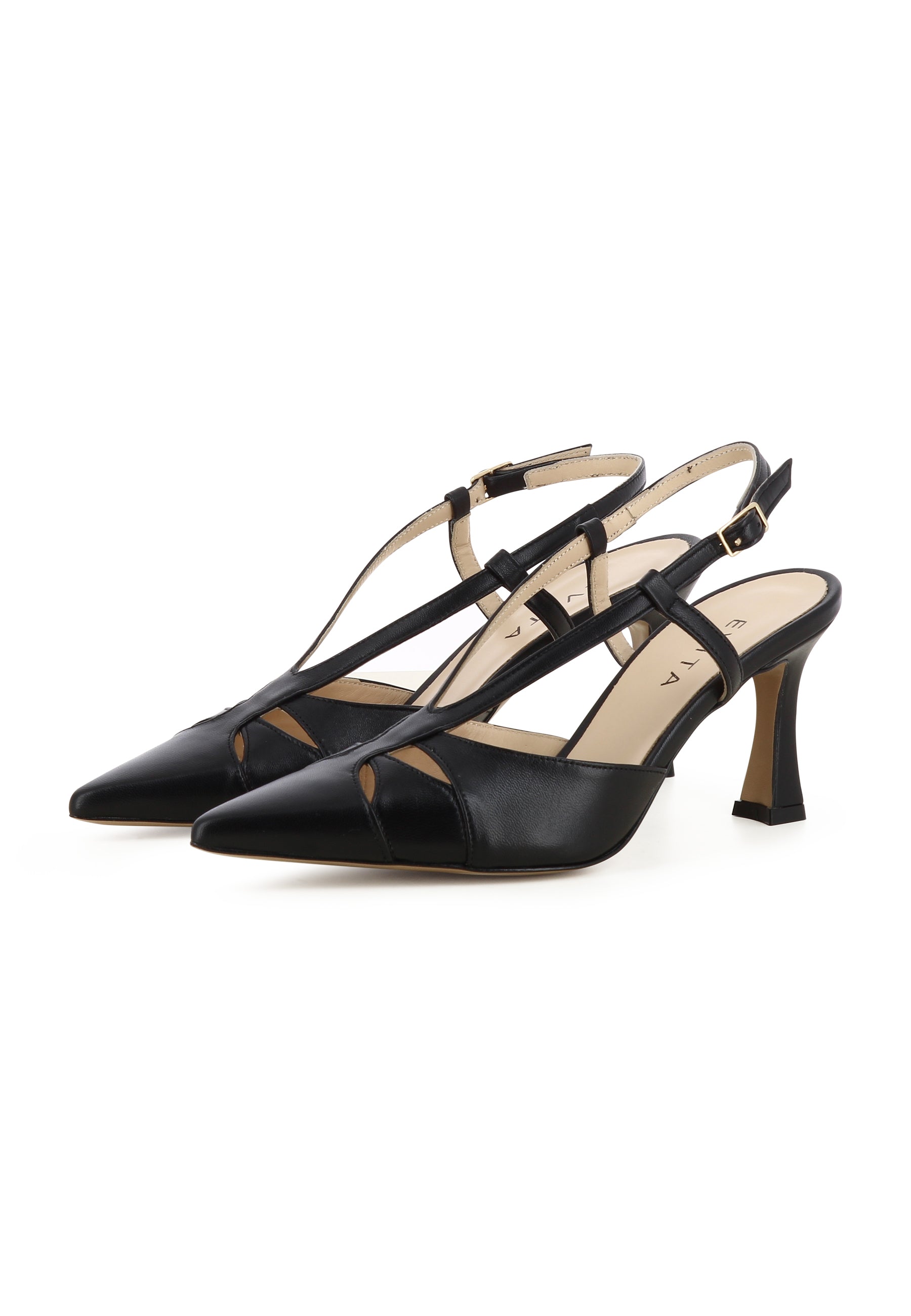 PENELOPE Damen Sling Pumps - Glattleder Schwarz
