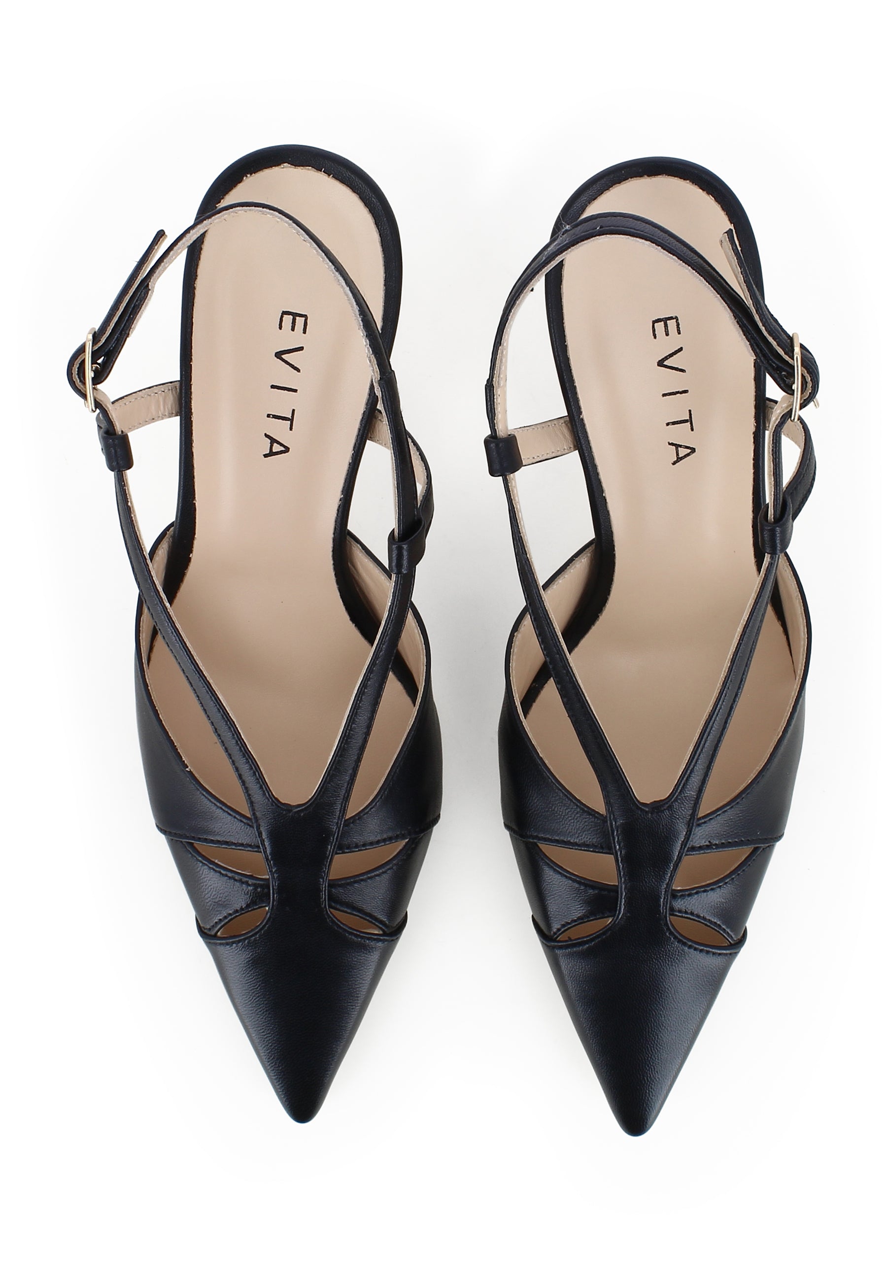 PENELOPE Damen Sling Pumps - Glattleder Schwarz