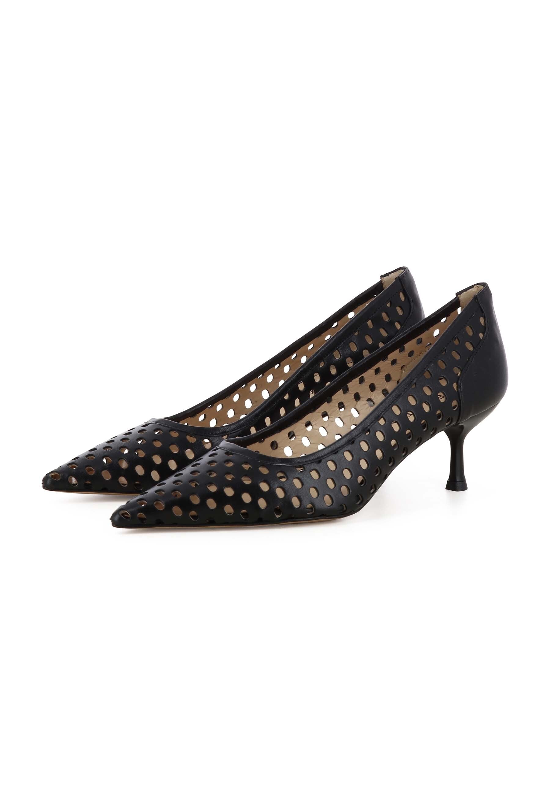 PERLA Damen Pumps - Glattleder Schwarz