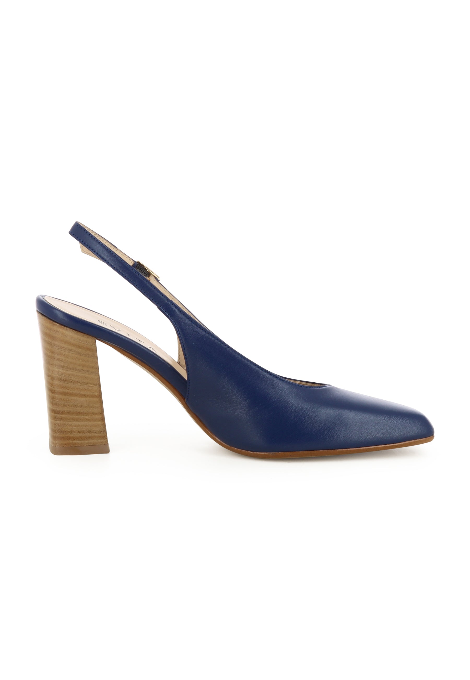 IRENE Damen Sling Pumps - Glattleder Dunkelblau