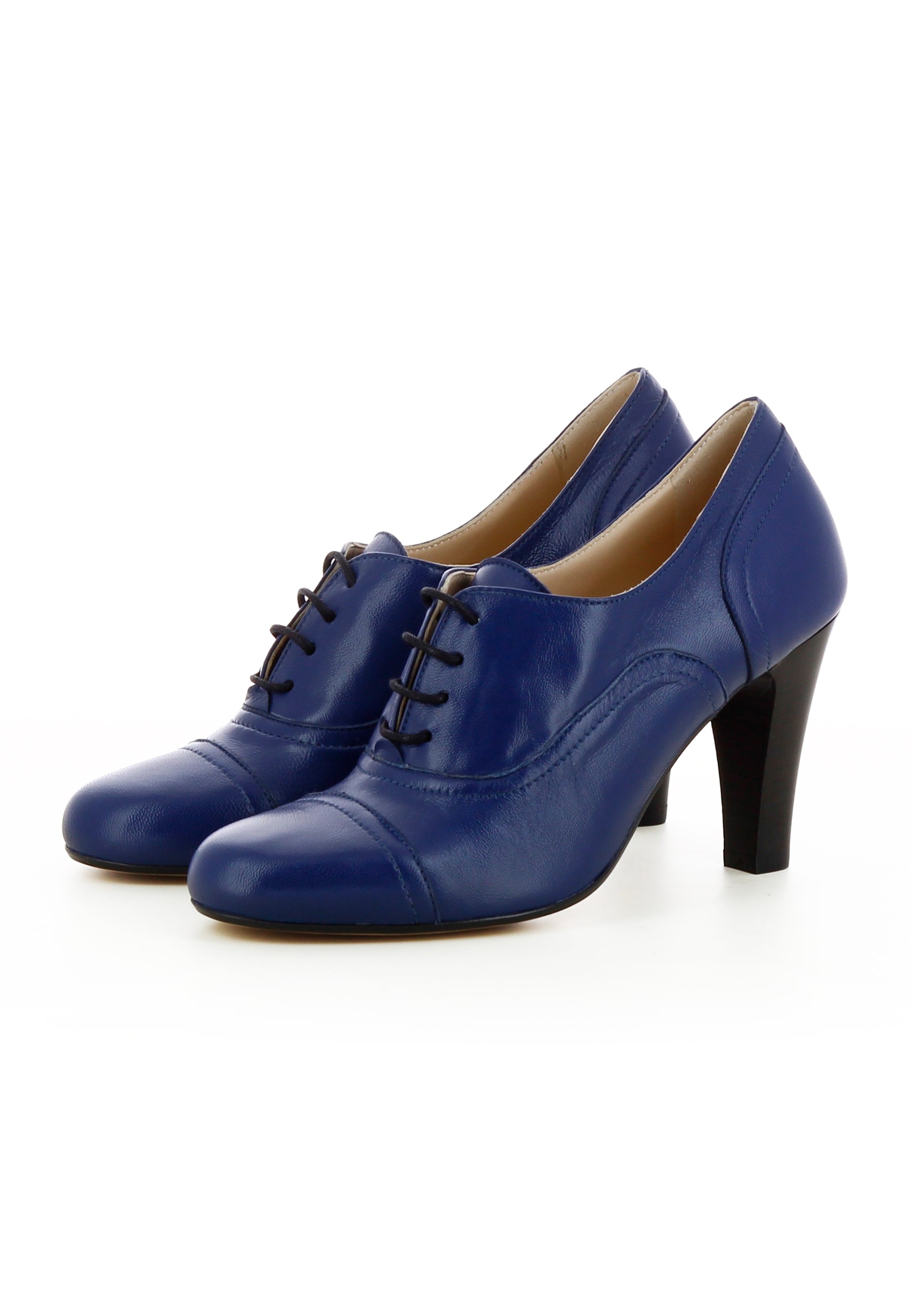 MARIA Damen Schnürpumps - Glattleder Blau