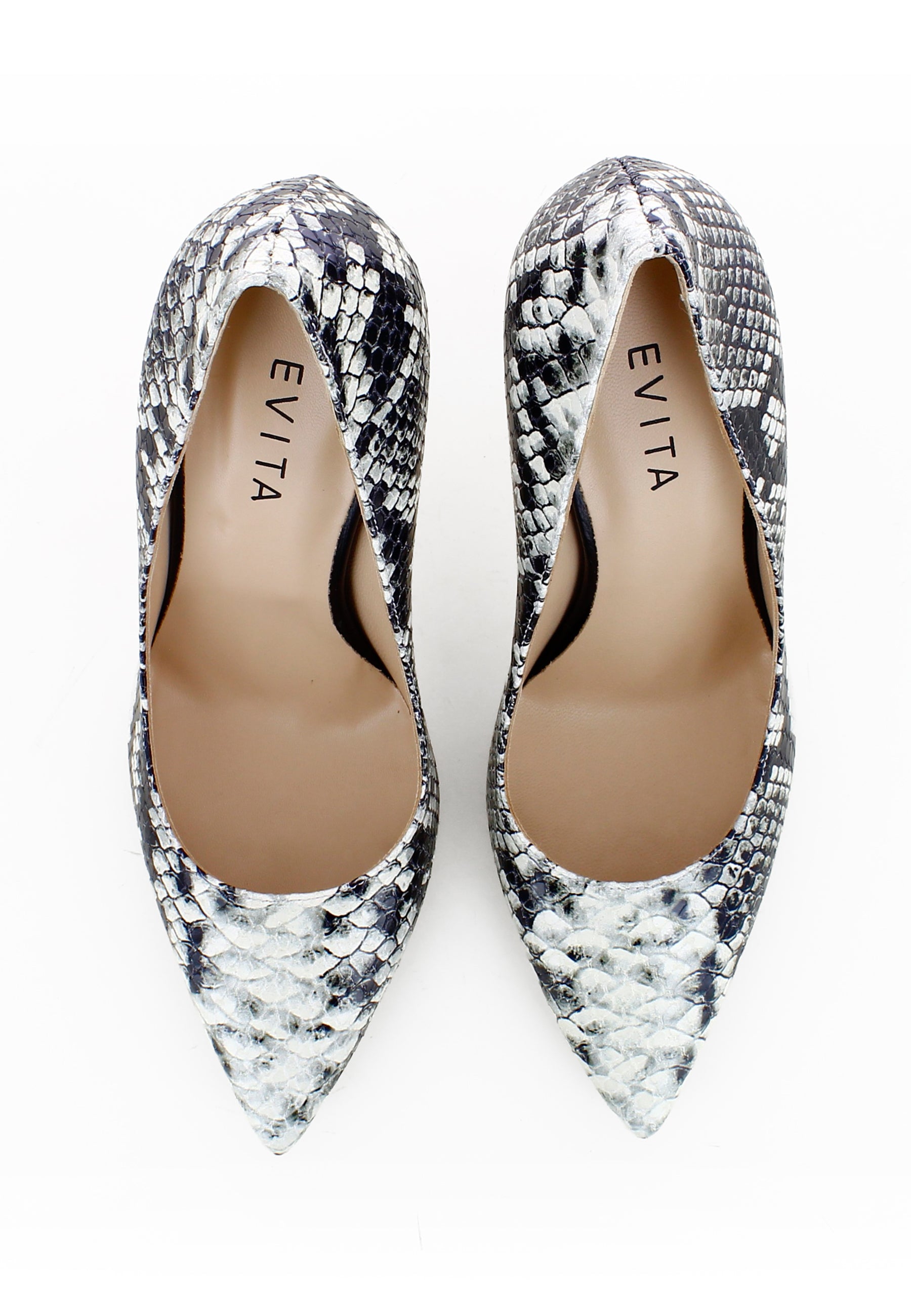 ALINA Damen Pumps - Pythonprägung Grau