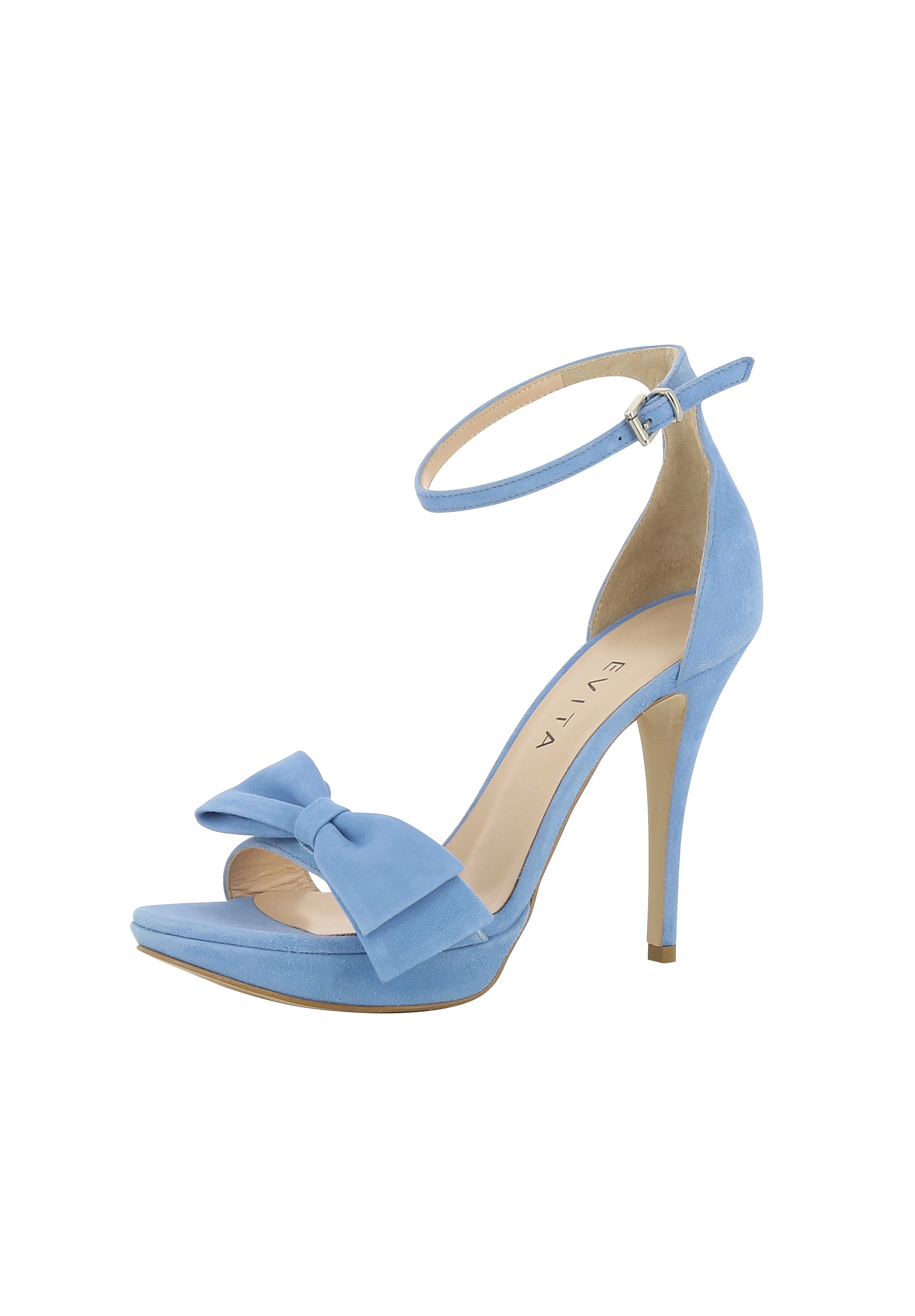 VALERIA Damen Sandalette  -  Rauleder hellblau