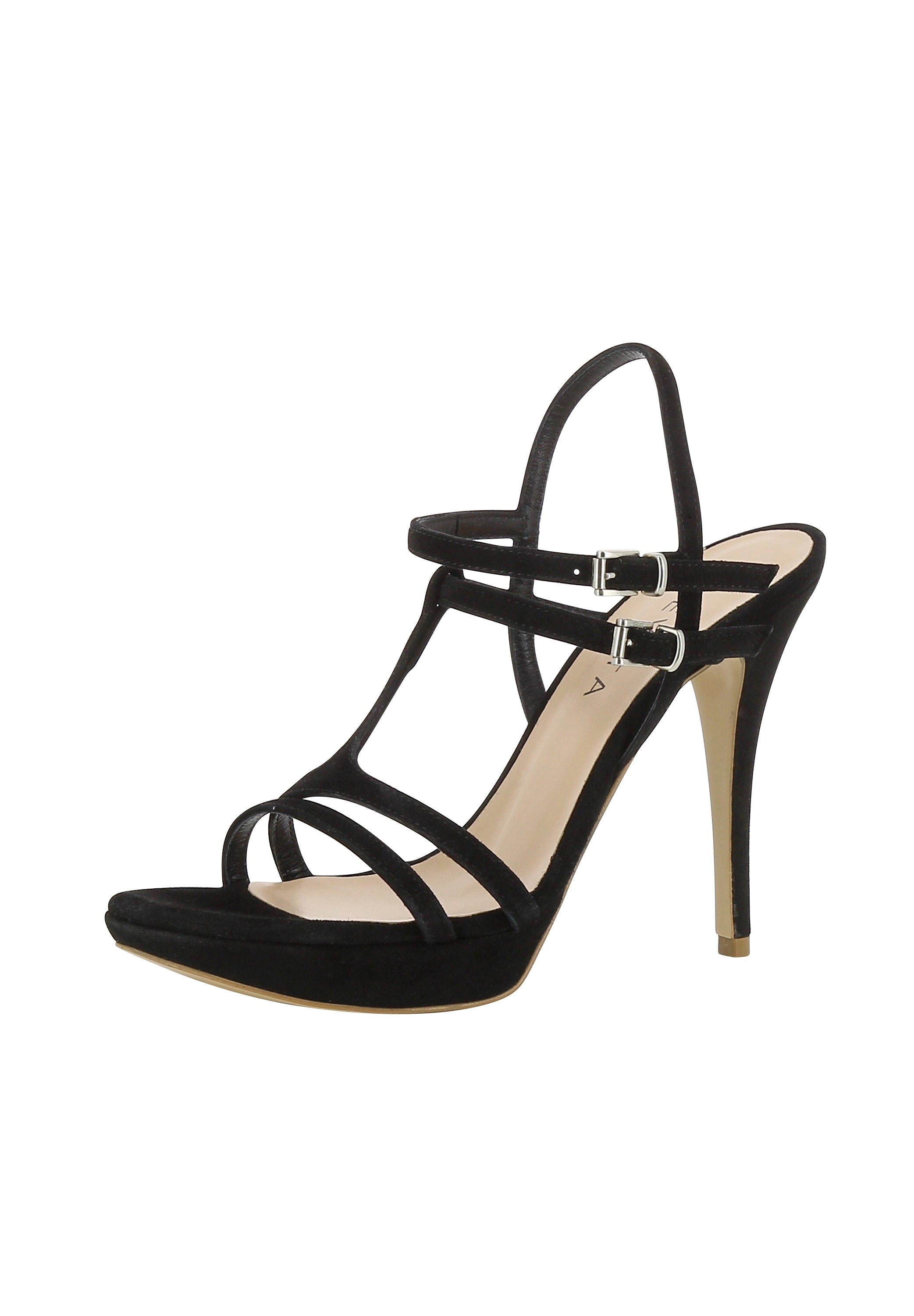 VALERIA Damen Sandalette  -  Rauleder schwarz