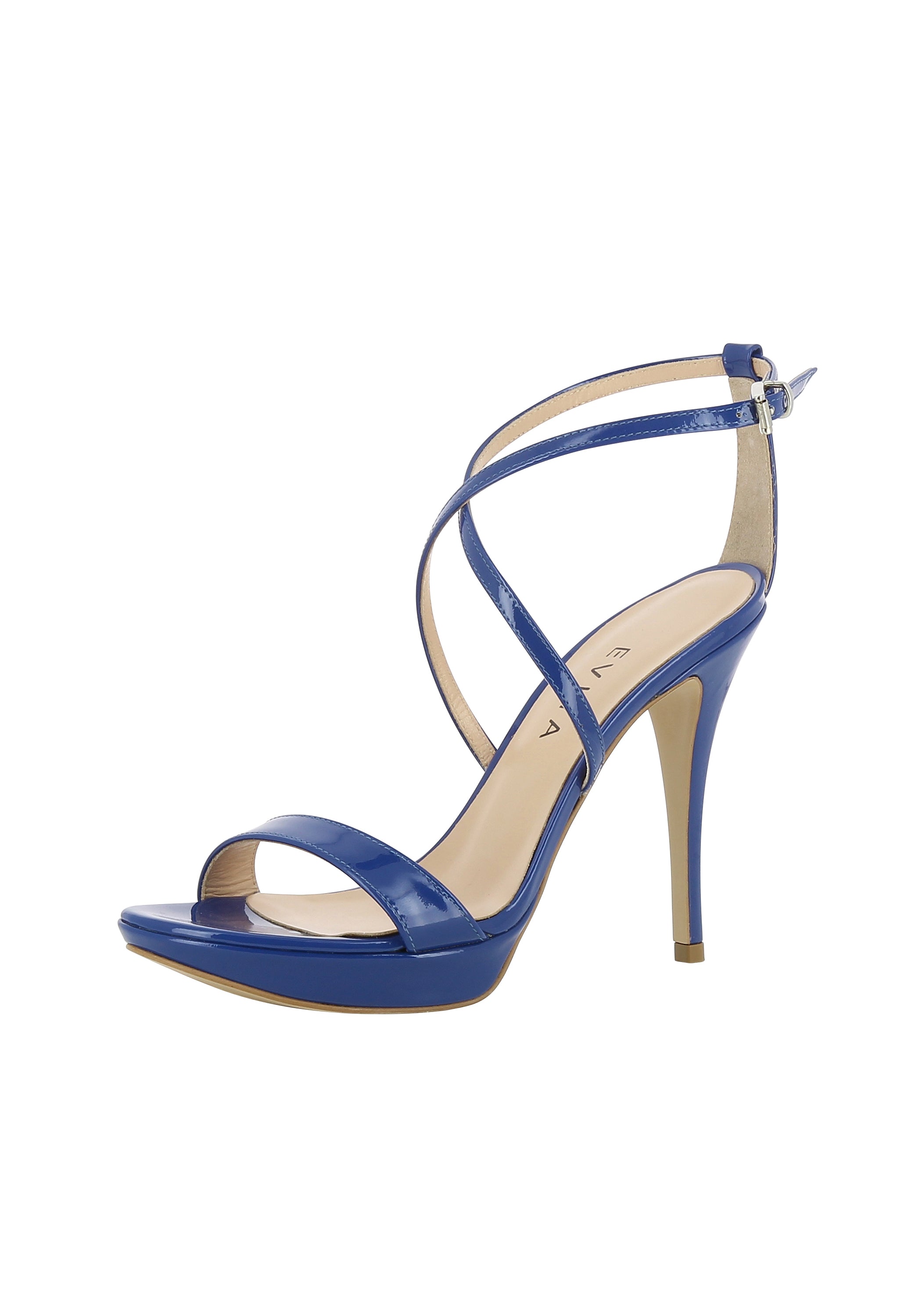 VALERIA Damen Sandalette  -  Glanzleder blau
