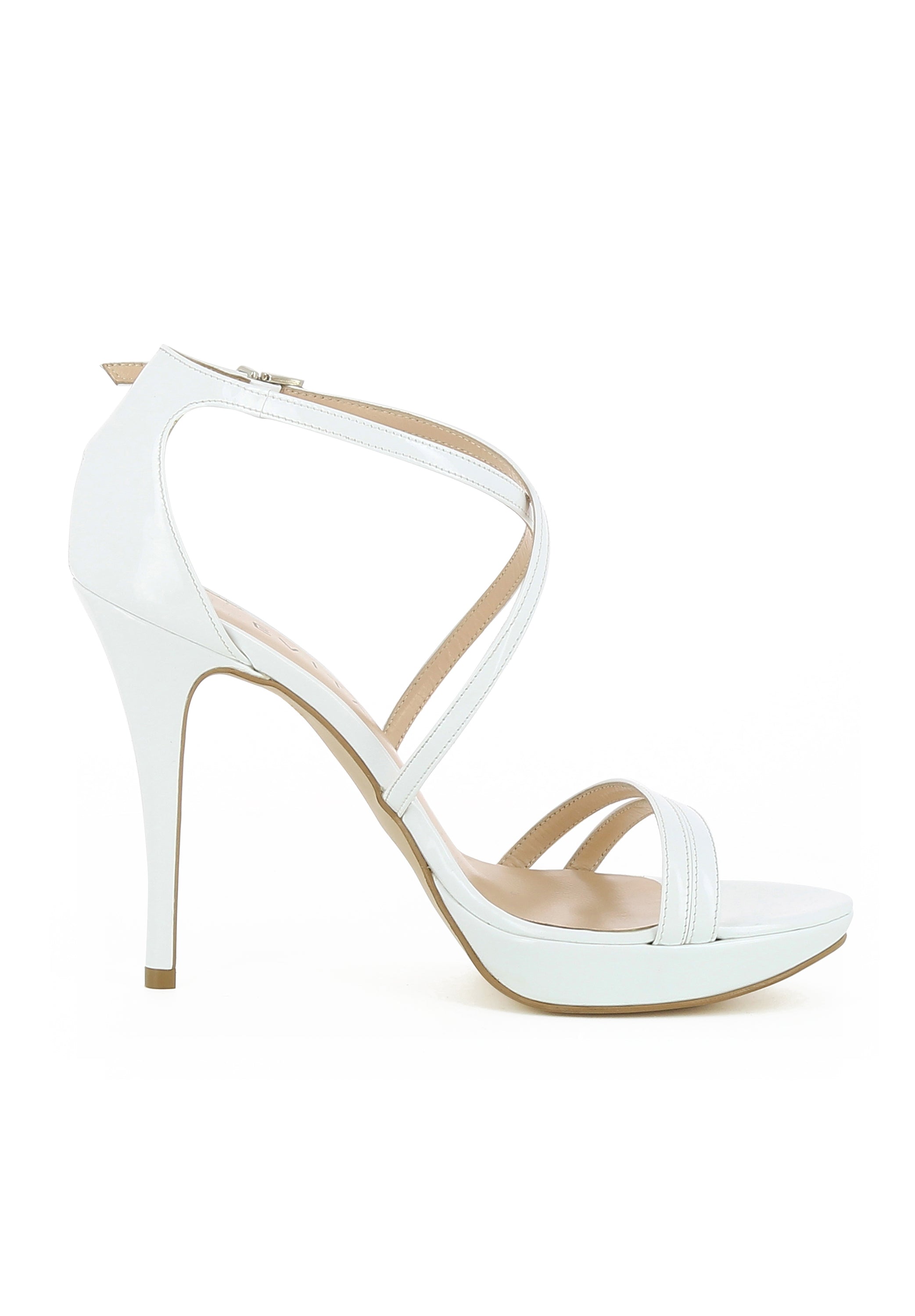 VALERIA Damen Sandalette  -  Lackleder weiß