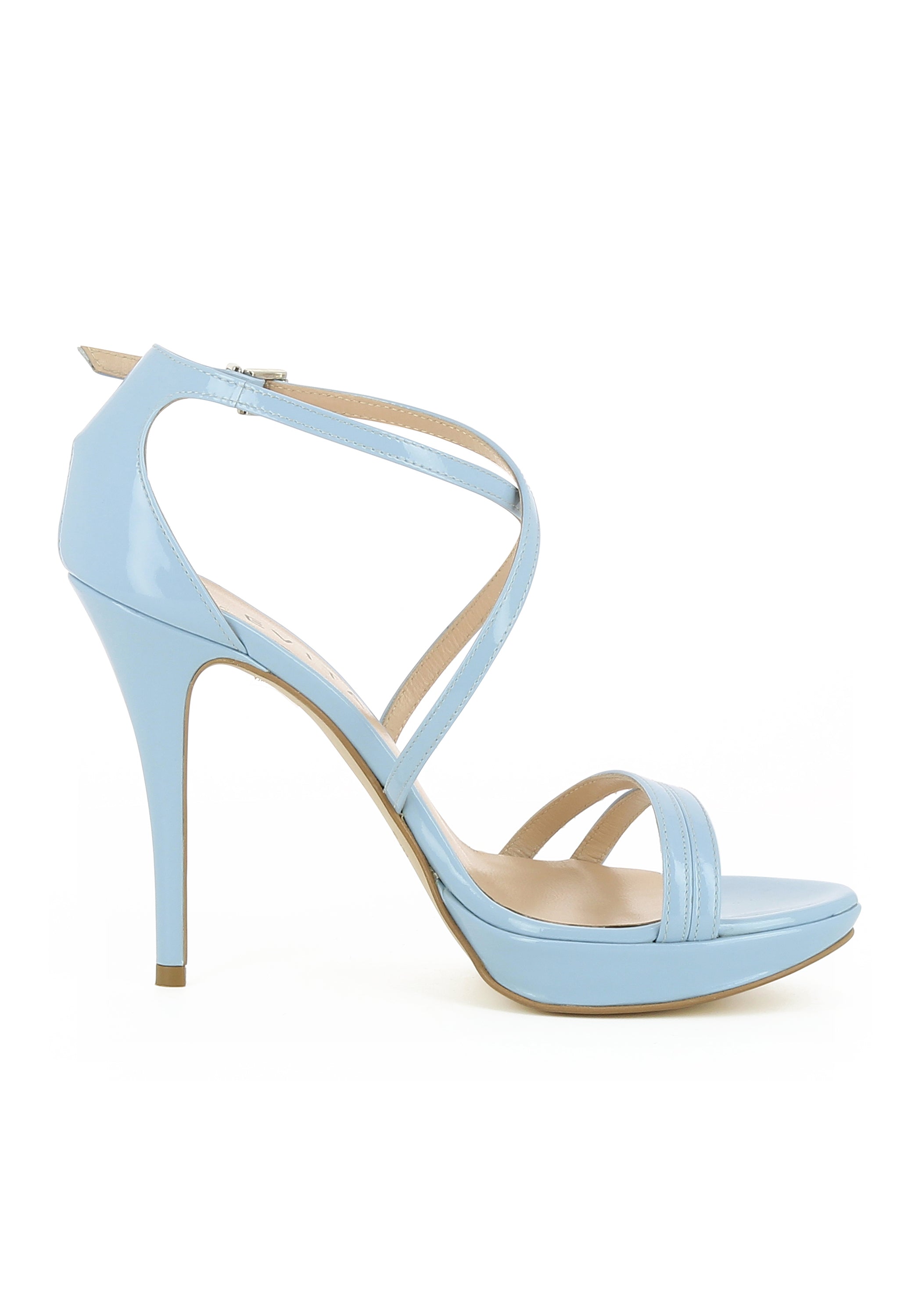 VALERIA Damen Sandalette  -  Lackleder hellblau