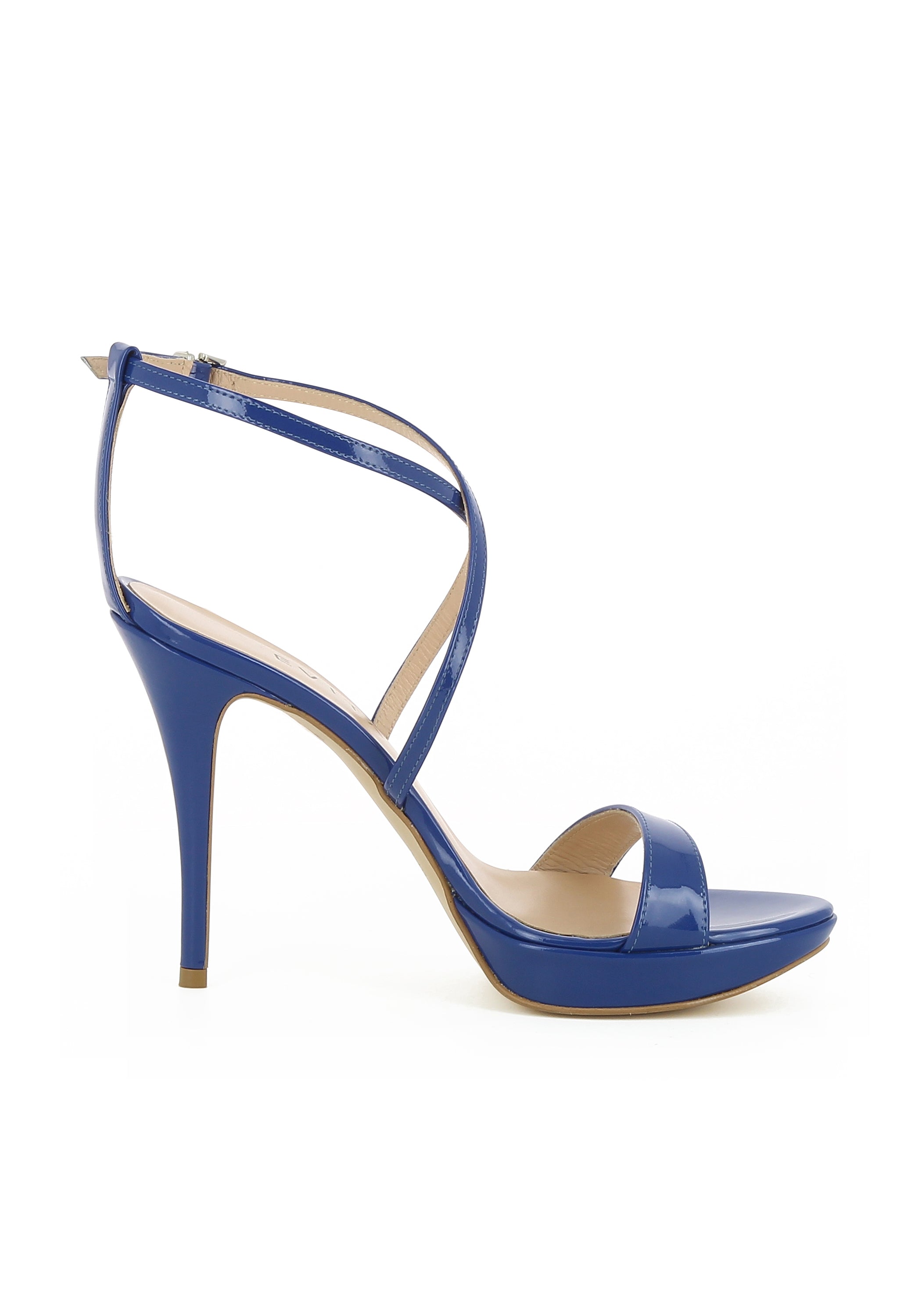 VALERIA Damen Sandalette  -  Glanzleder blau