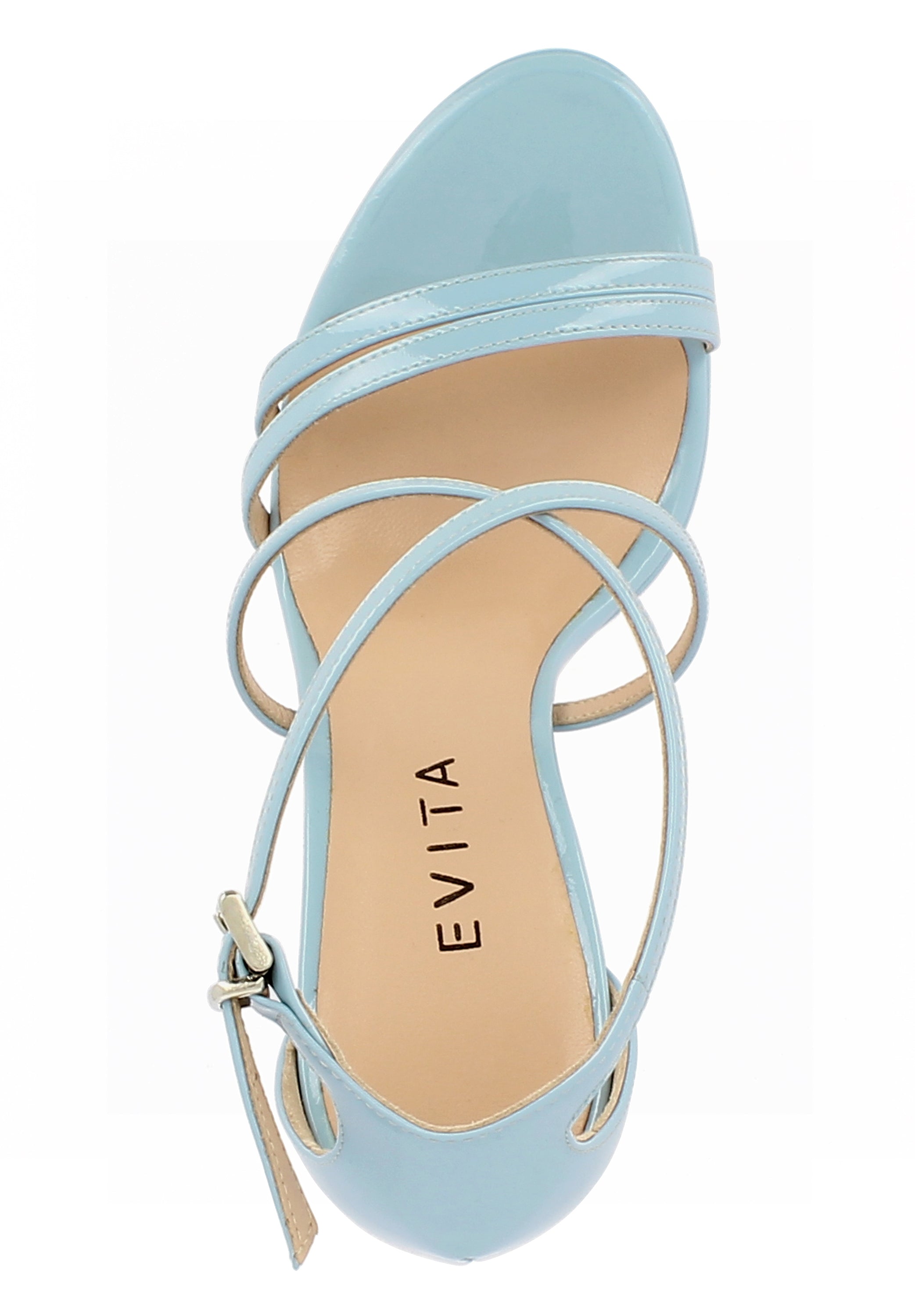 VALERIA Damen Sandalette  -  Lackleder hellblau