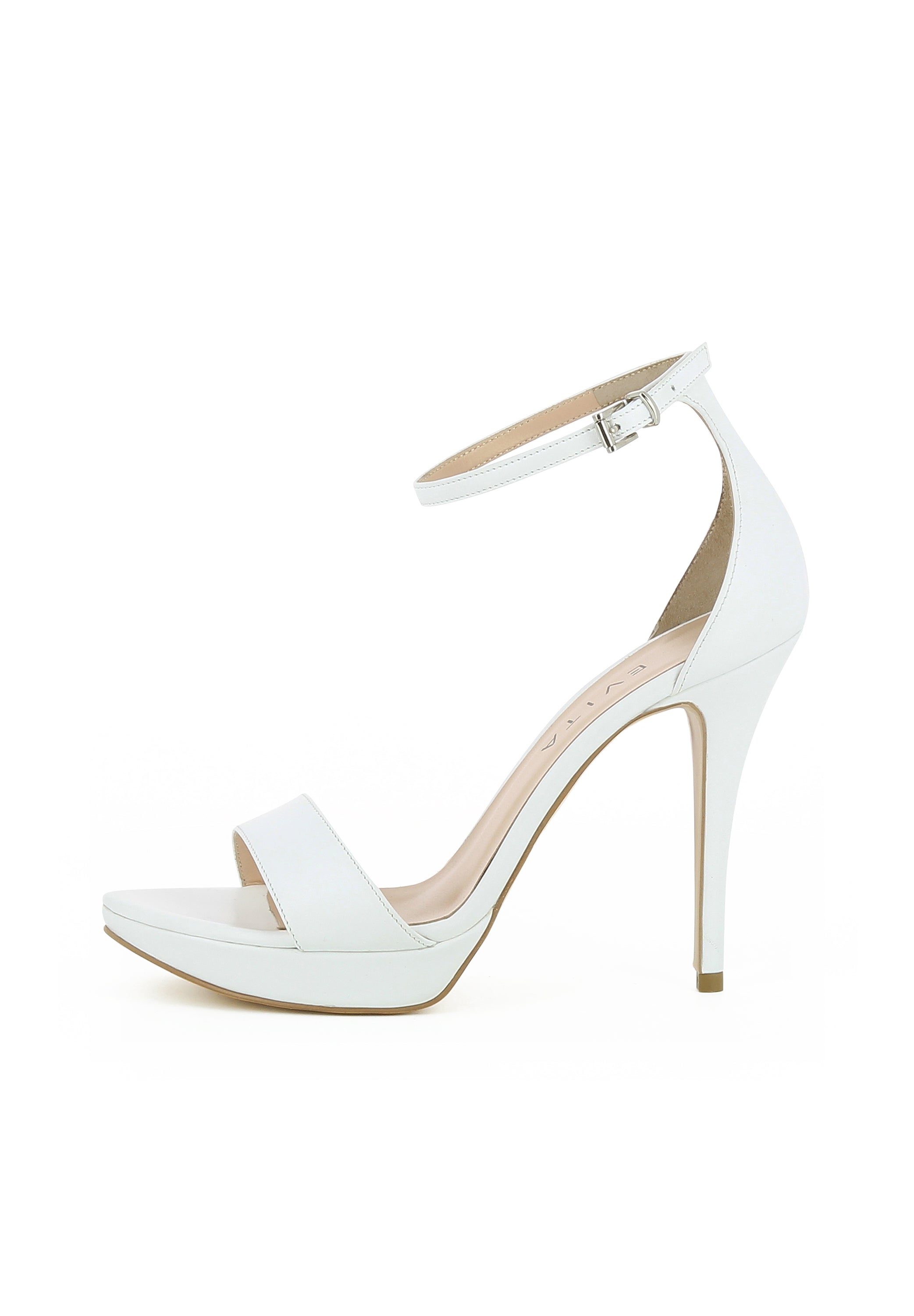 VALERIA Damen Sandalette  -  Glattleder weiß