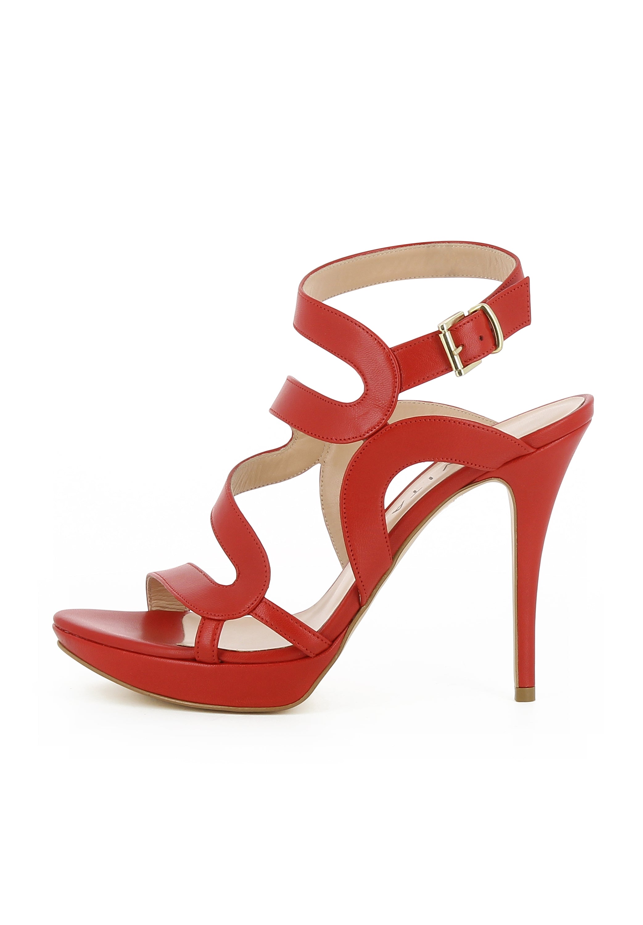 VALERIA Damen Sandalette  -  Glattleder dunkelrot
