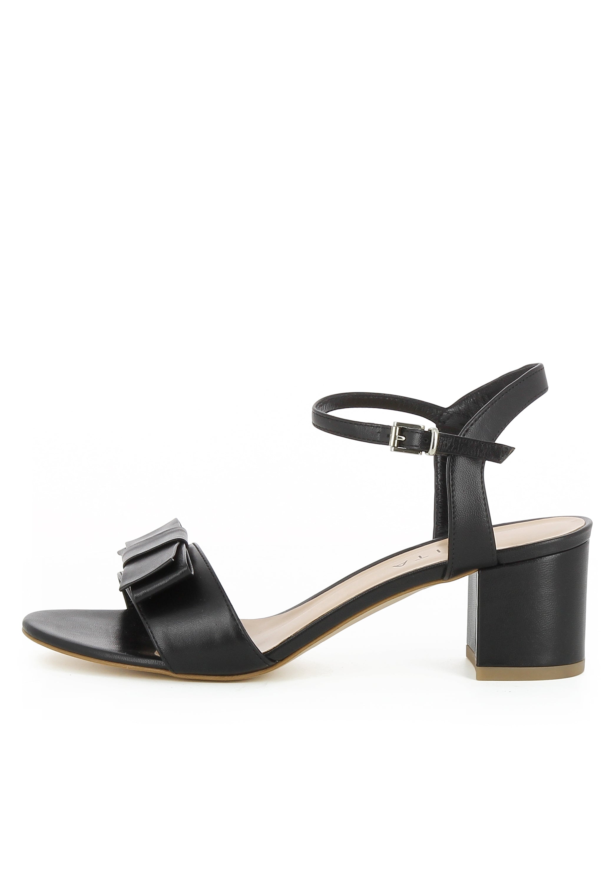 MARIELLA Damen Sandalette  -  Glattleder schwarz