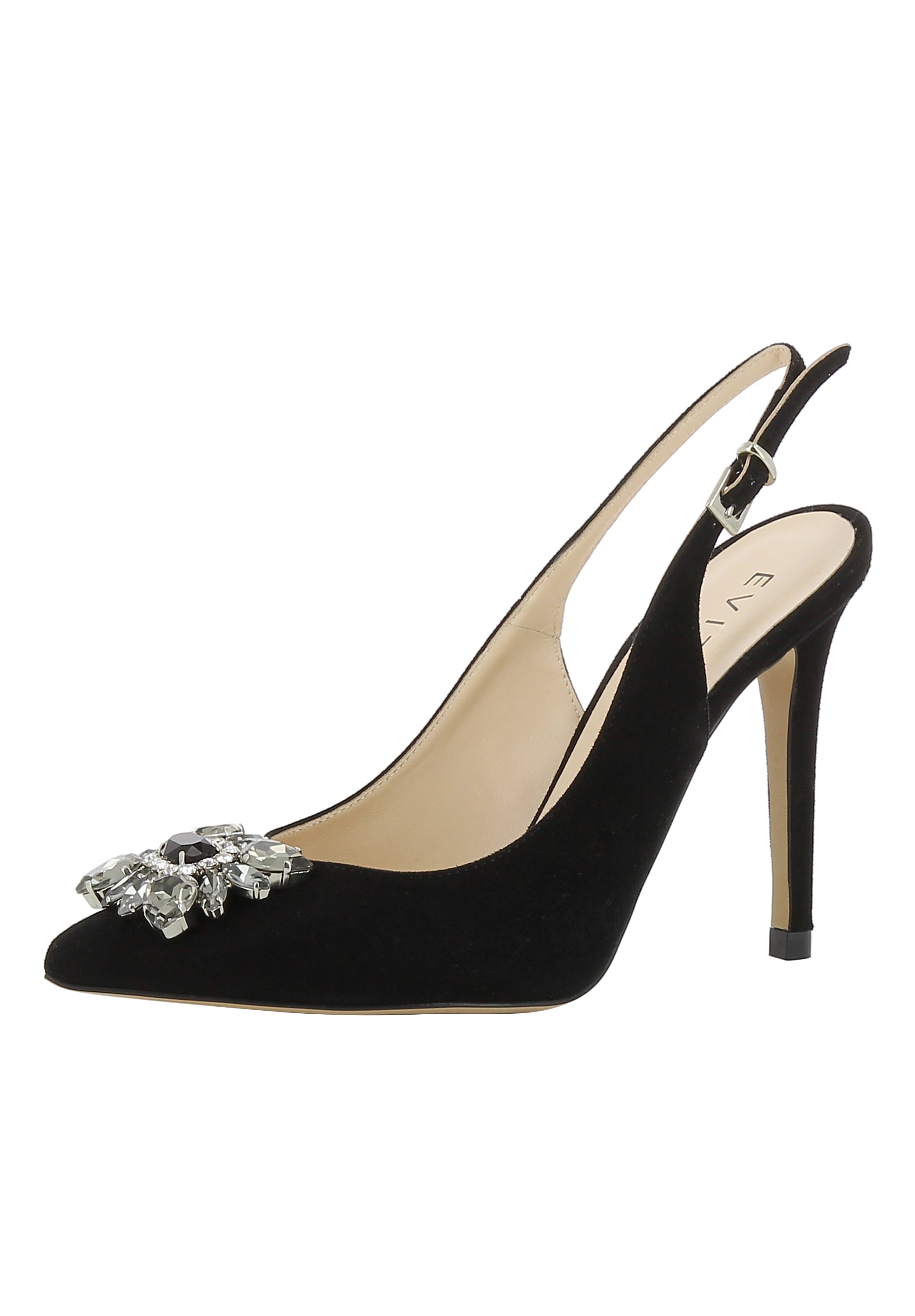 ALINA Damen Sling Pumps  -  Rauleder schwarz