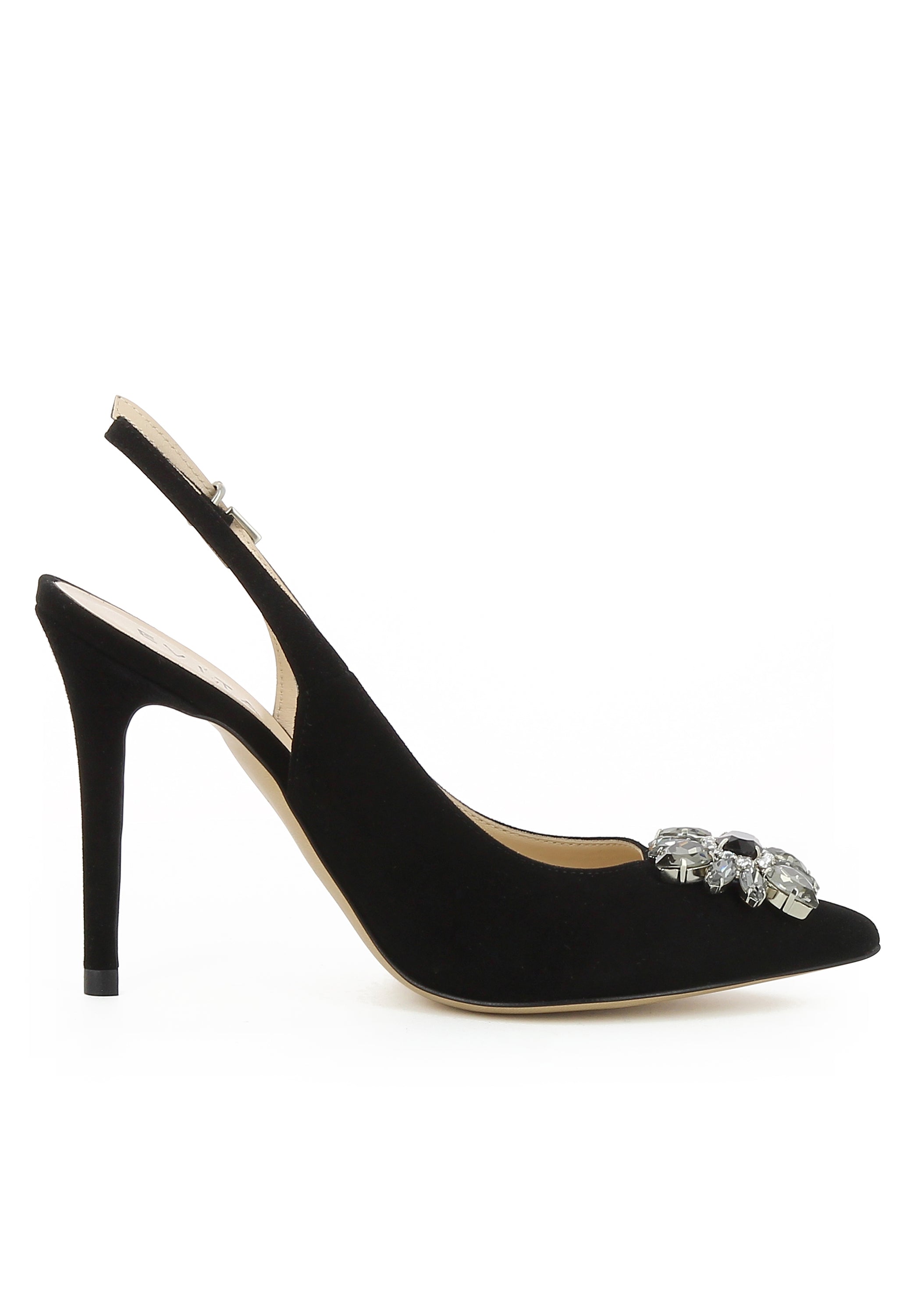 ALINA Damen Sling Pumps  -  Rauleder schwarz