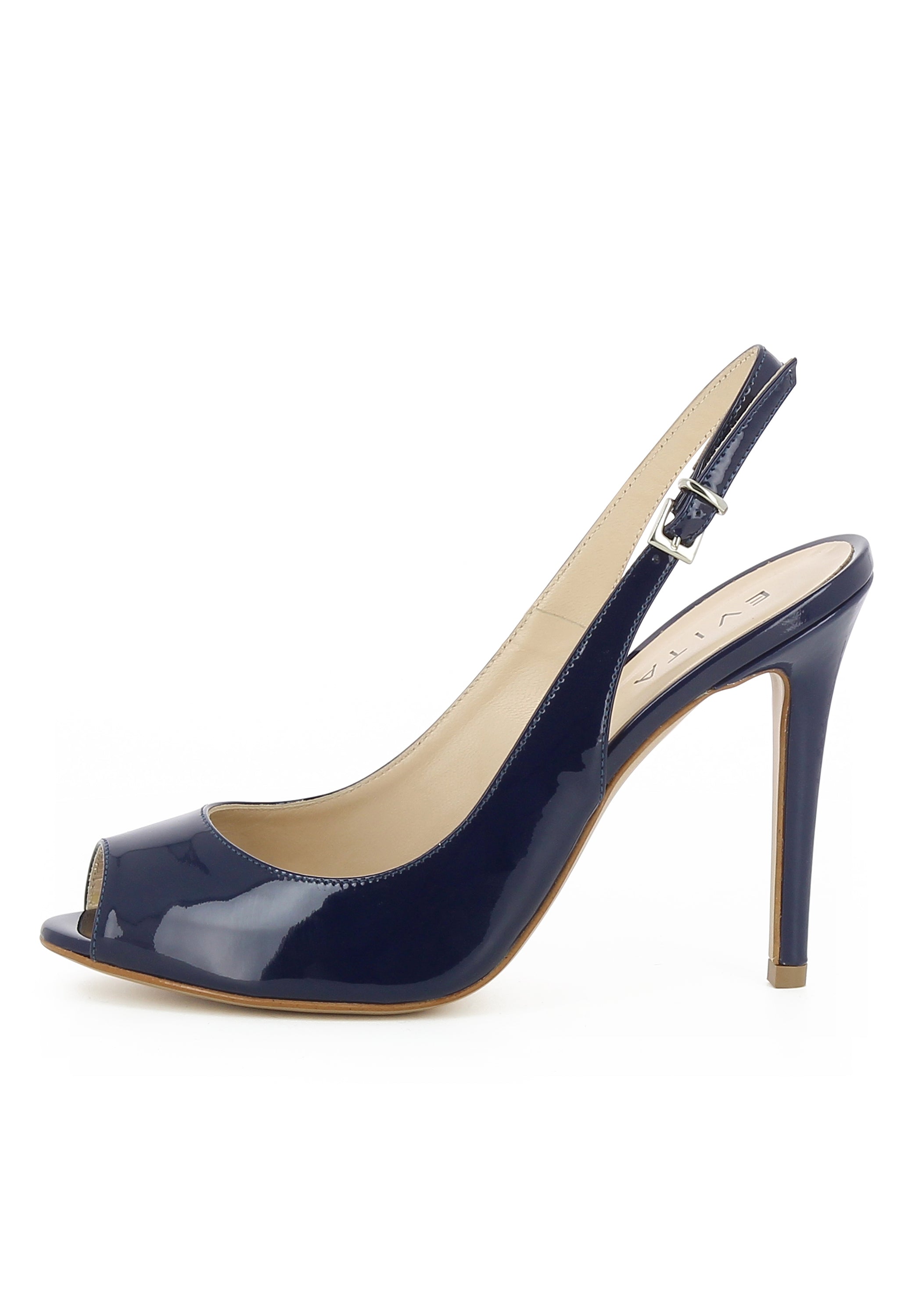 ALESSANDRA Damen Sling Peeptoe  -  Lackleder dunkelblau